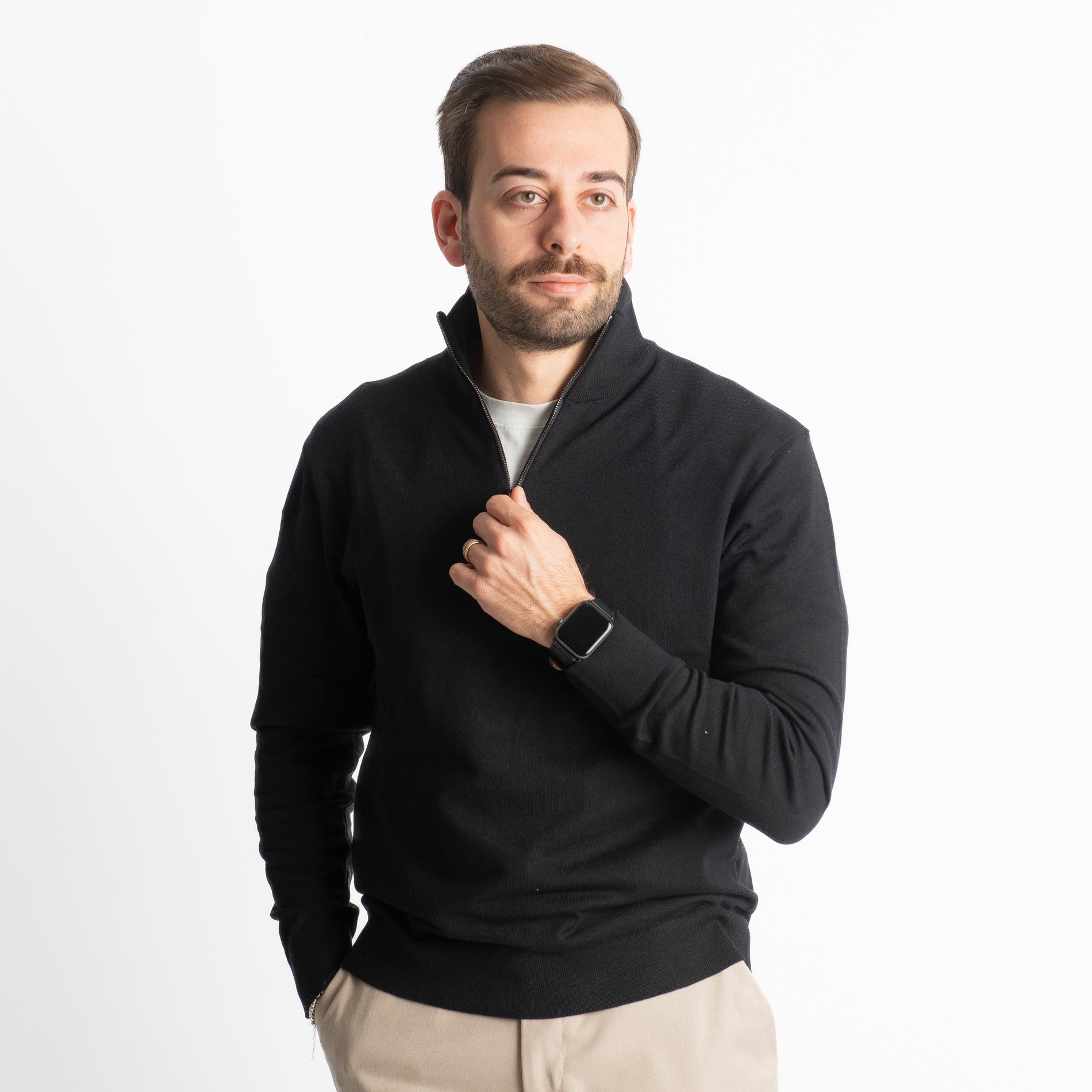 Lupetto Mezza Zip IT006 Nero