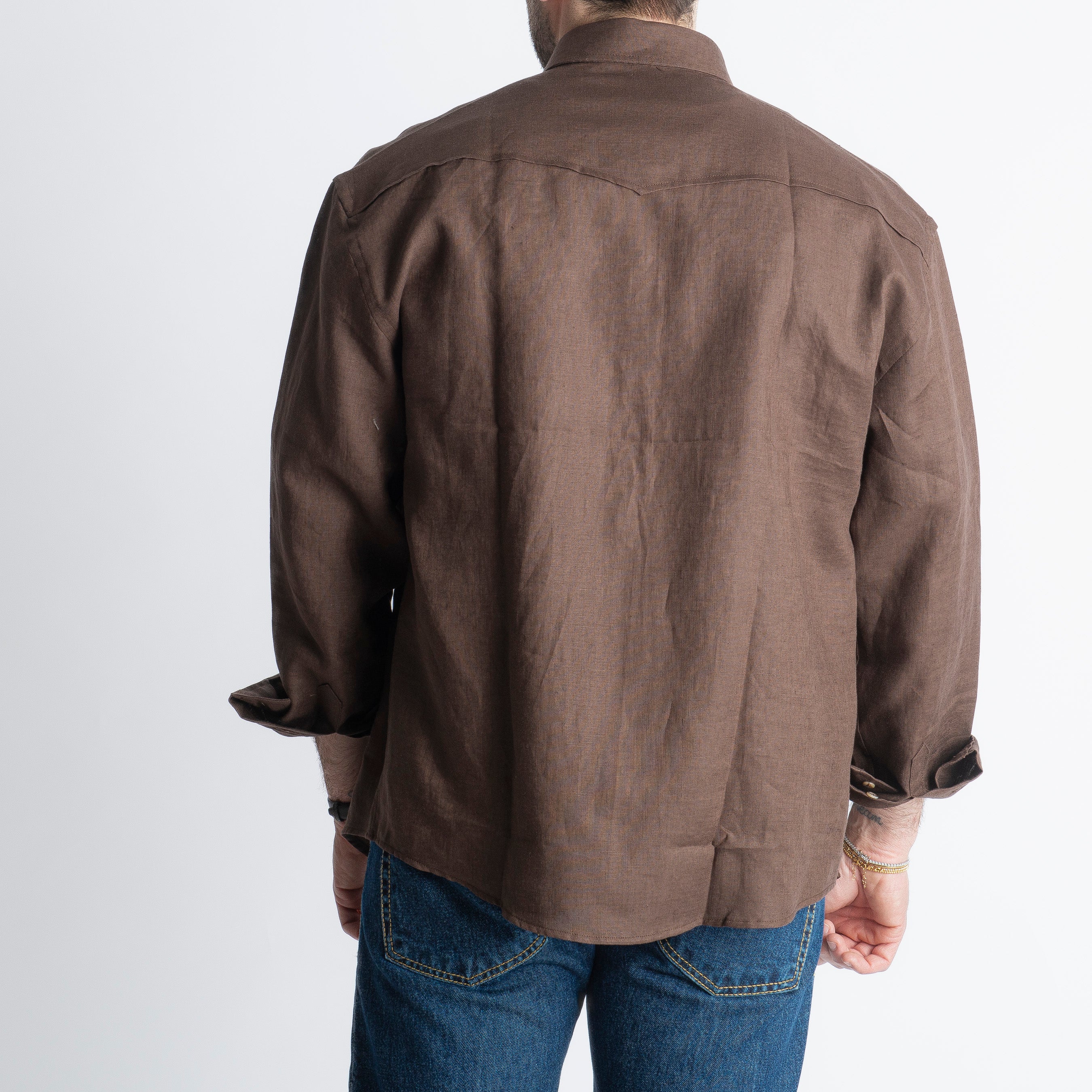 Camicia 100% Lino Irlandese Over Moro