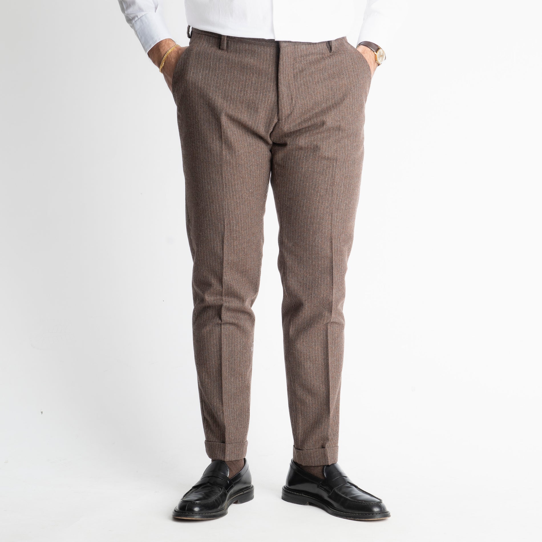 Pantalone TO8011 Wool Rigato Moro