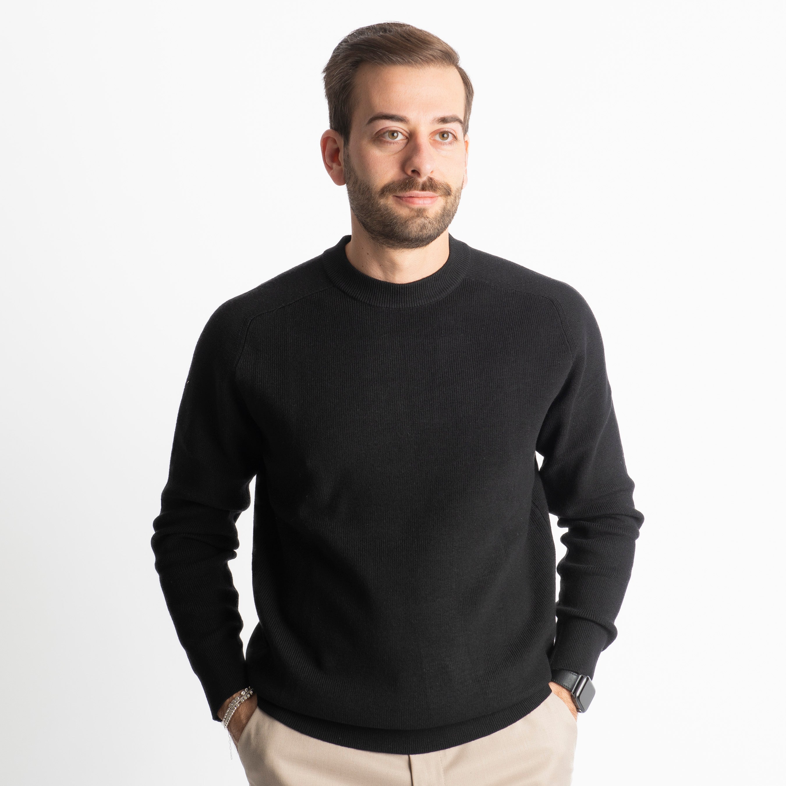 Maglioncino X875 A Costine Nero