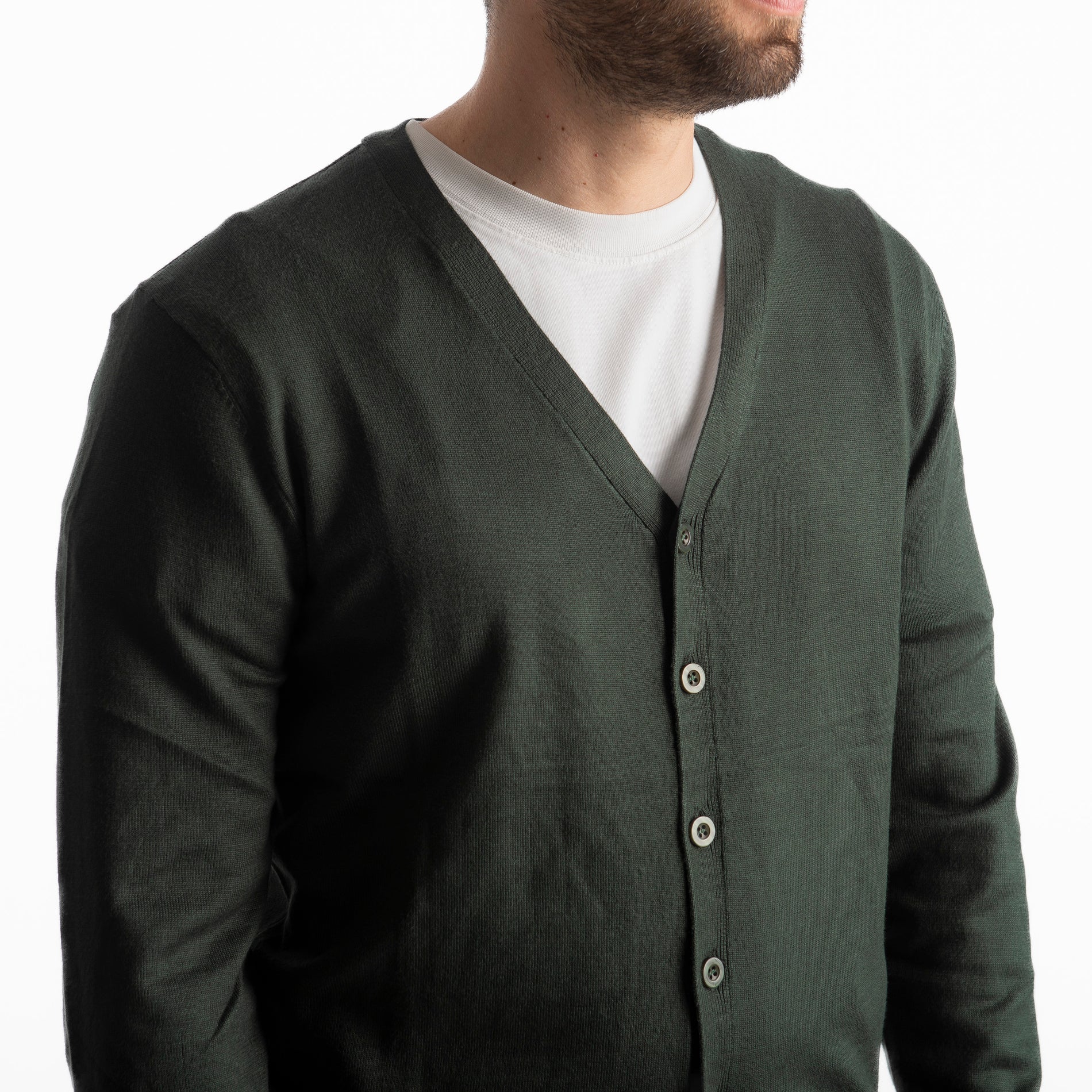 Cardigan Bottoni 01 Verde
