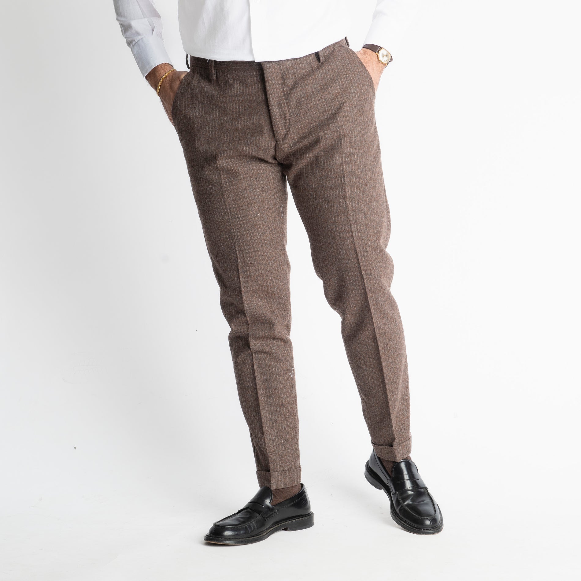 Pantalone TO8011 Wool Rigato Moro