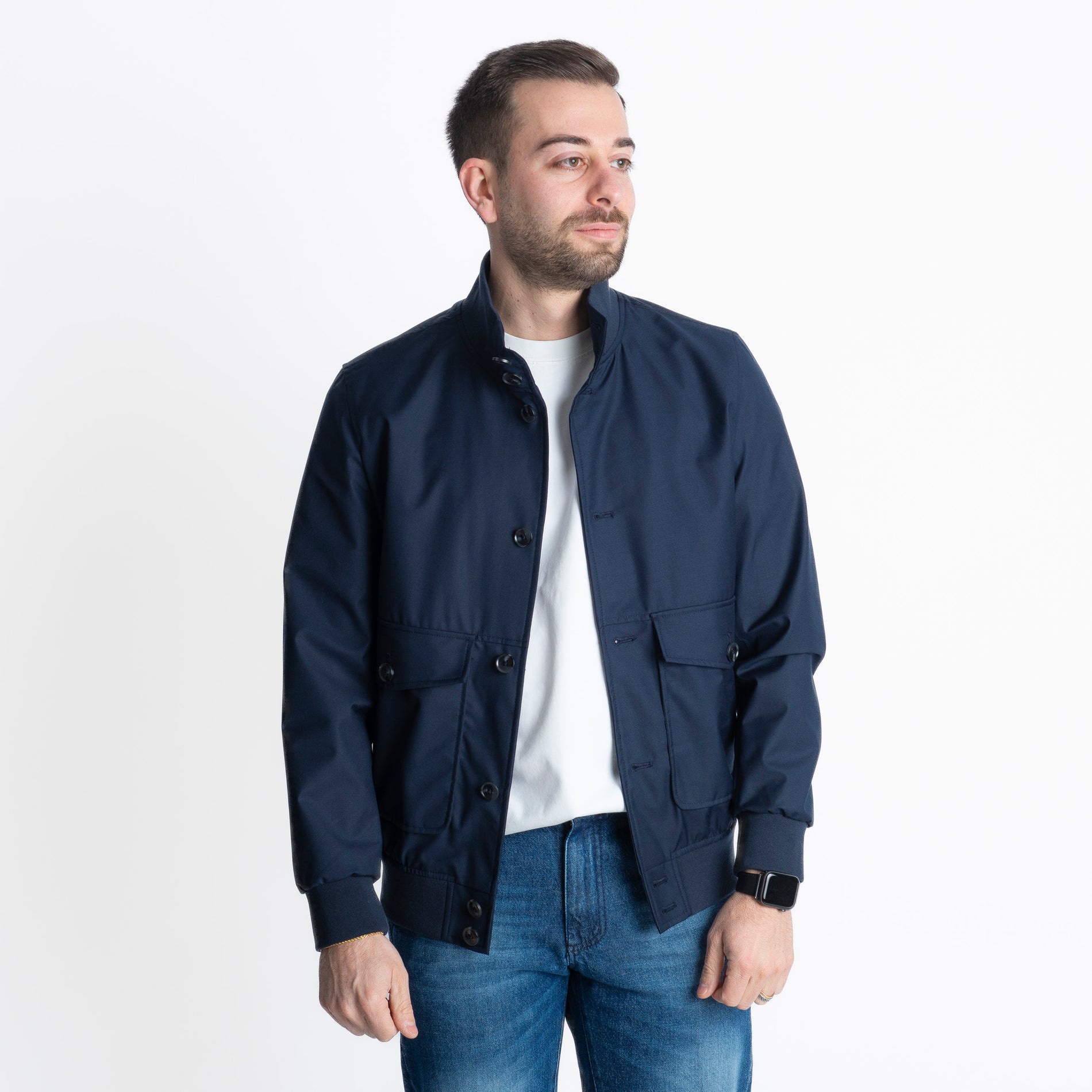 Giubbotto Bomber No Stiro Blu
