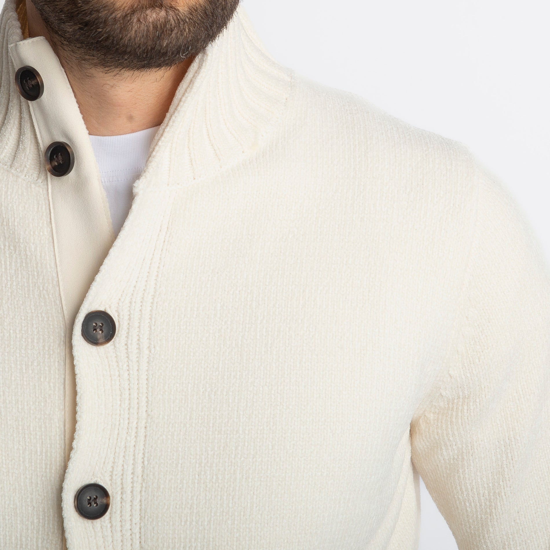 Maglione Saint Moritz In Ciniglia Panna