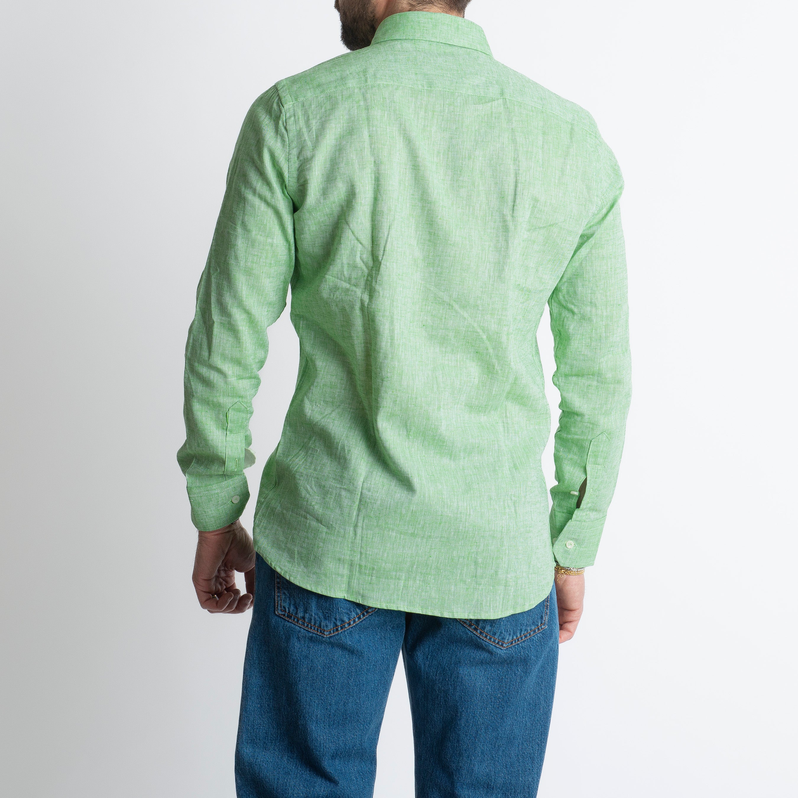 Camicia in Lino Verde Lime