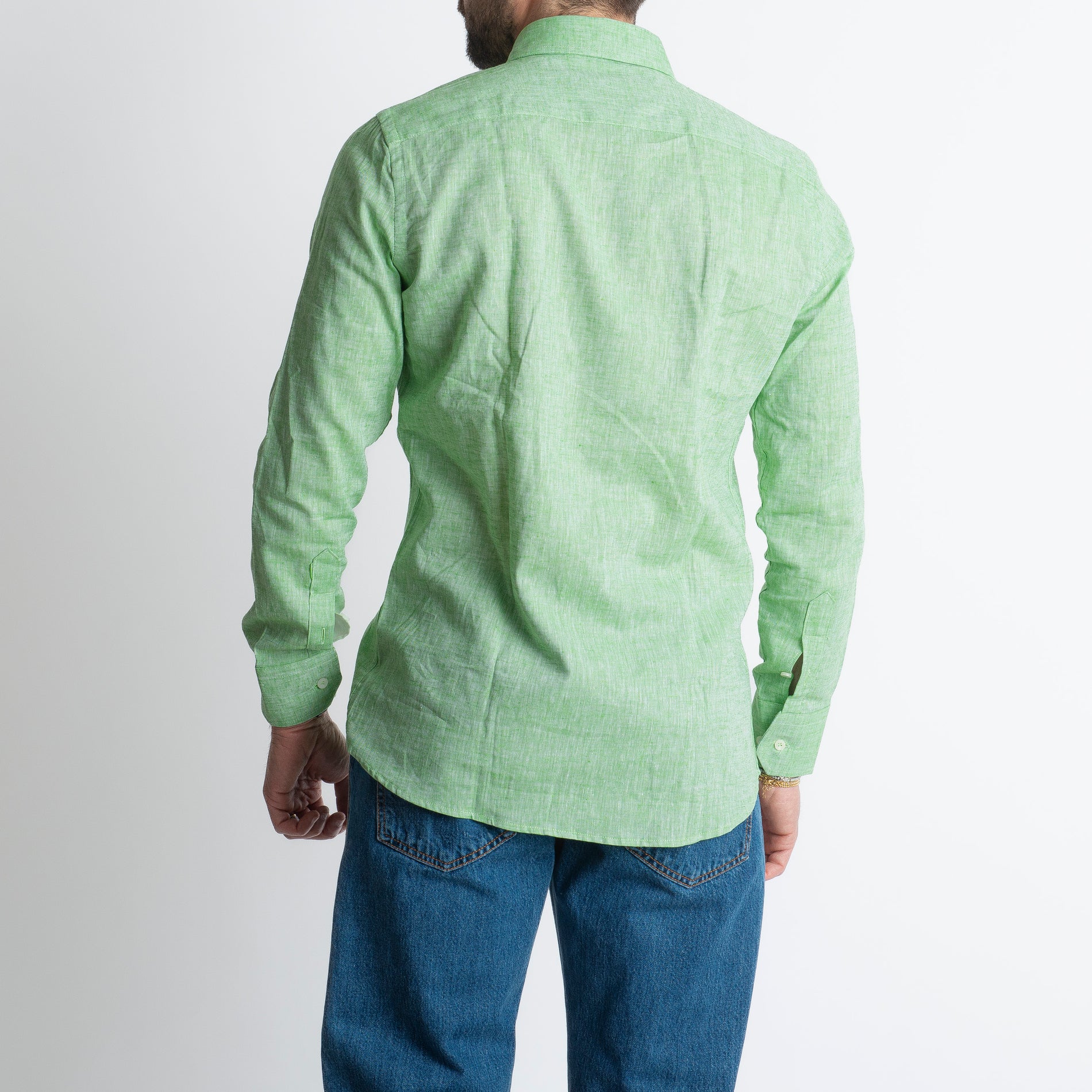 Camicia in Lino Verde Lime