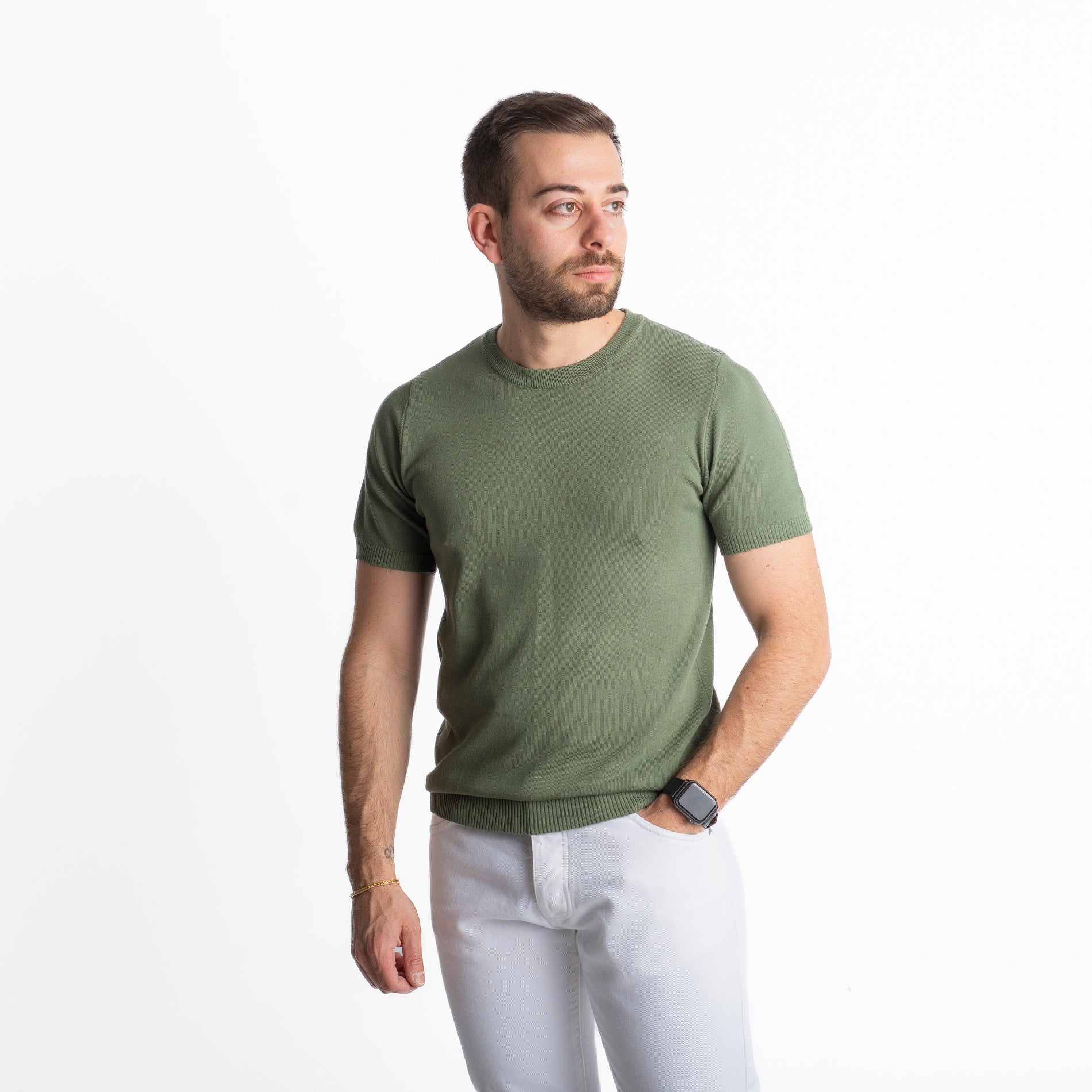 T-shirt in Maglia Verde