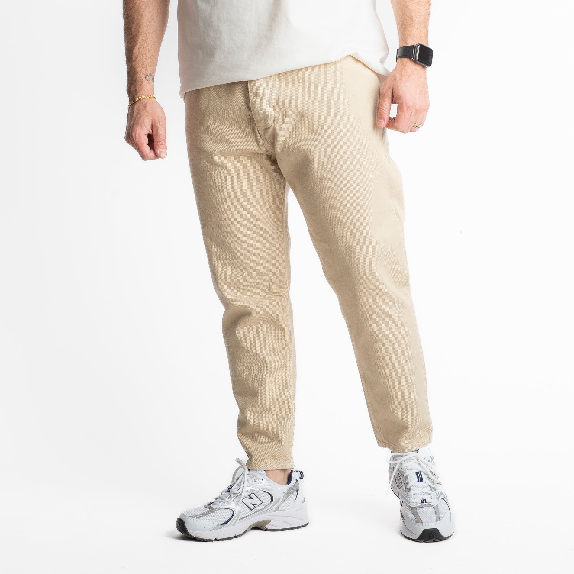 Jeans Uomo Carrot Fit Beige