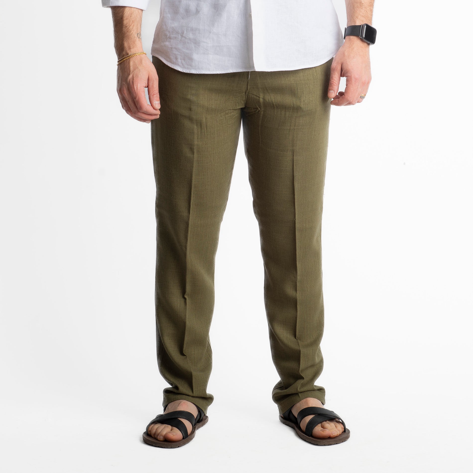 Pantalone in Lino Officine Borboniche Verde