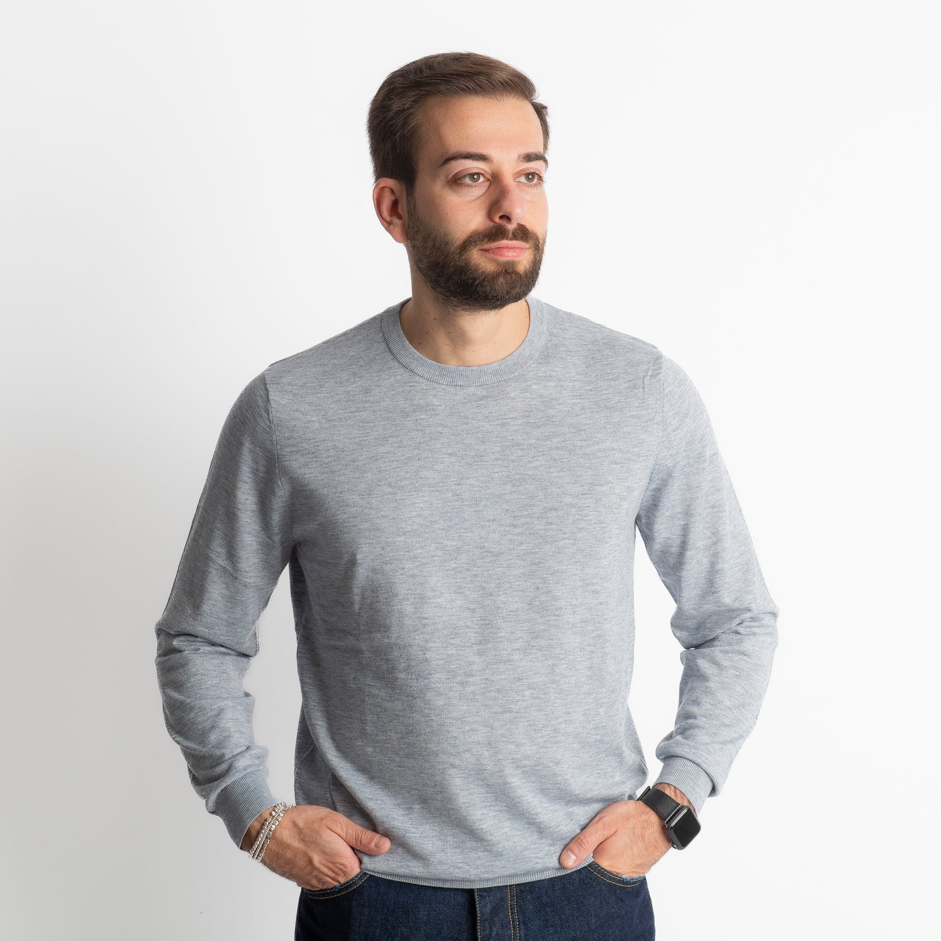 Maglioncino Girocollo X701 Grigio Perla