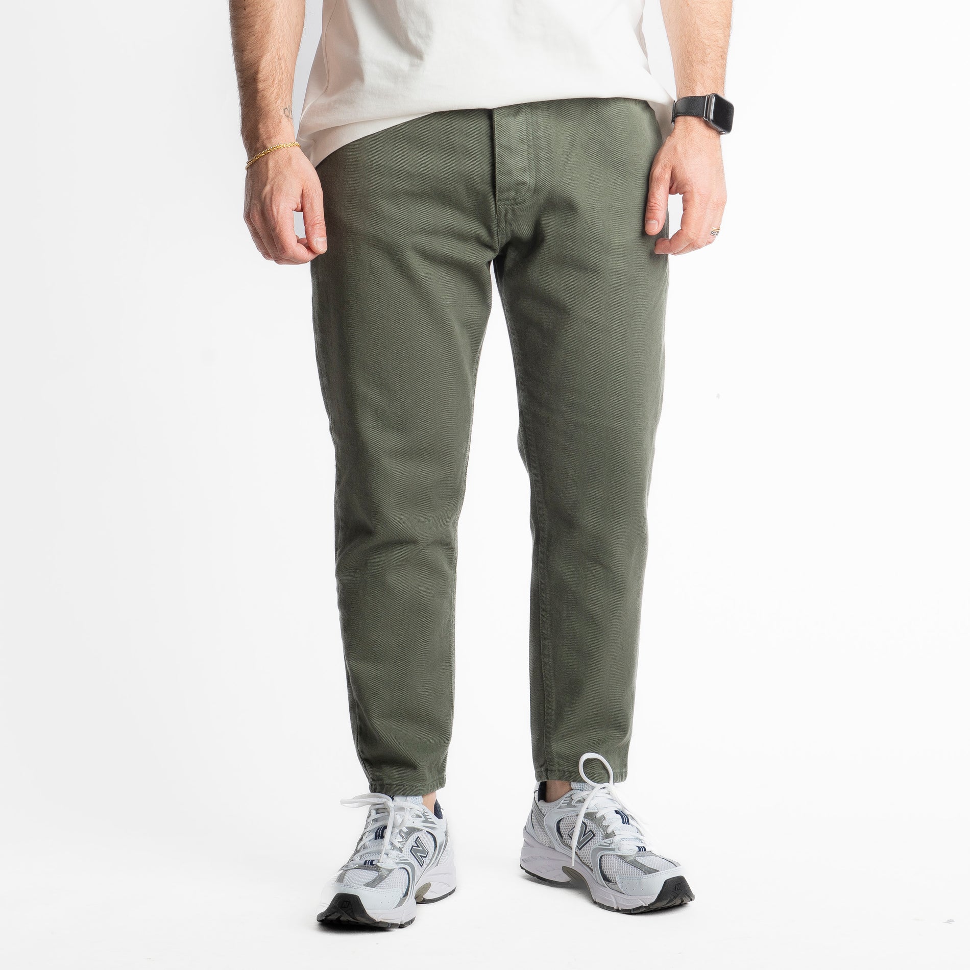 Jeans Uomo Carrot Fit Verde