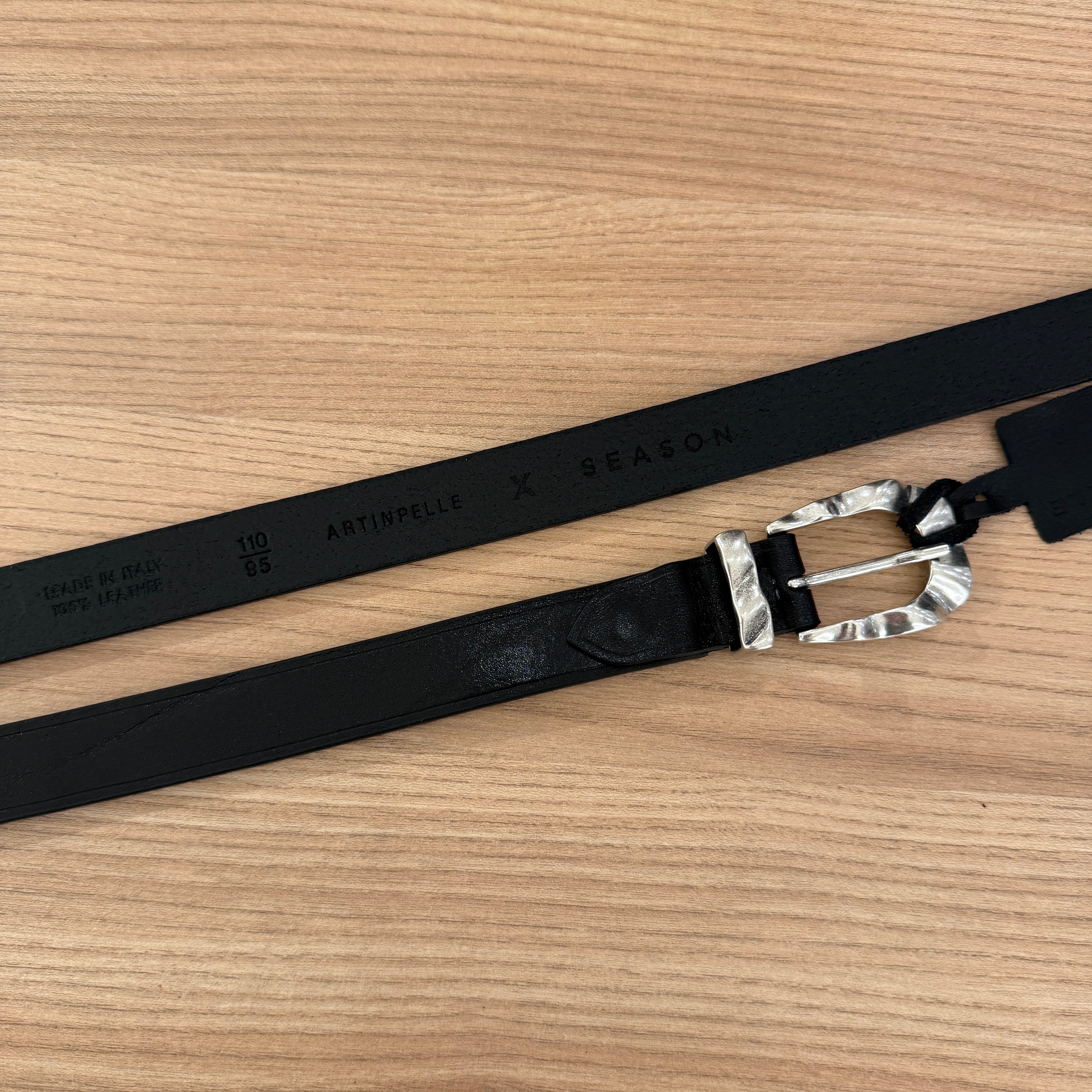 Cintura Eton in Cuoio Trittico Nero