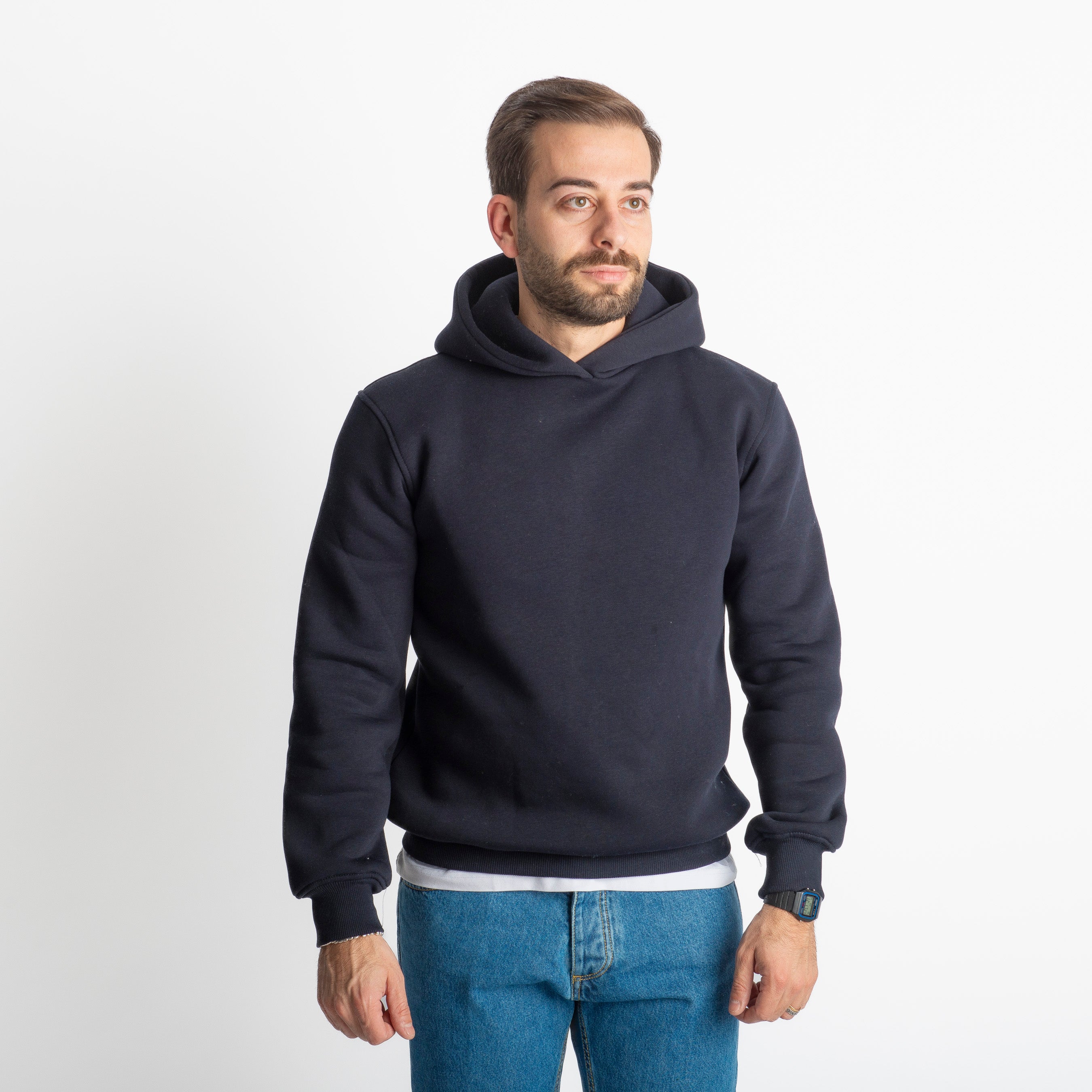 Felpa Uomo Con Cappuccio 0310 Blu Notte