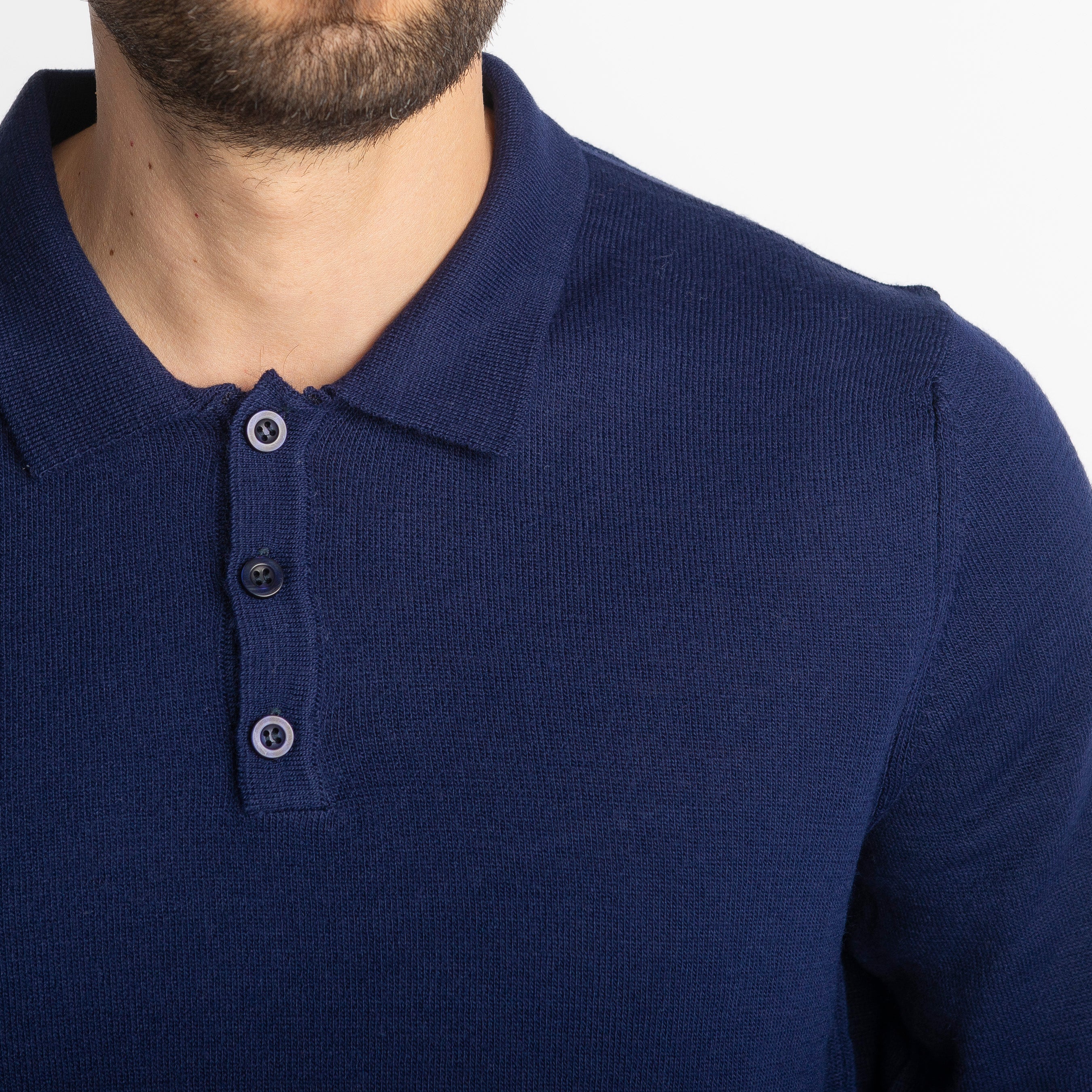 Polo Lana Merinos Blu