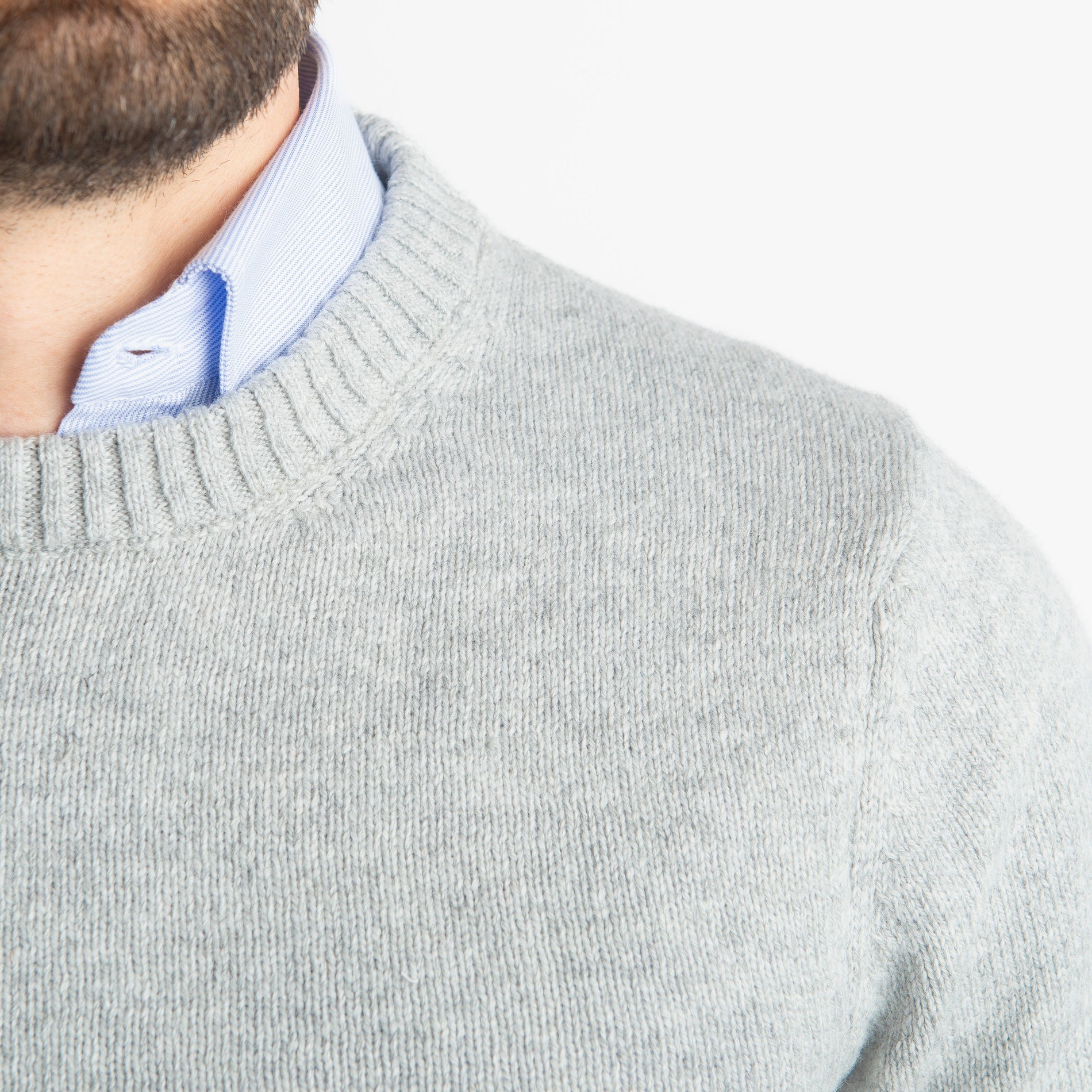 Maglione Girocollo Cortina In Lana Grigio