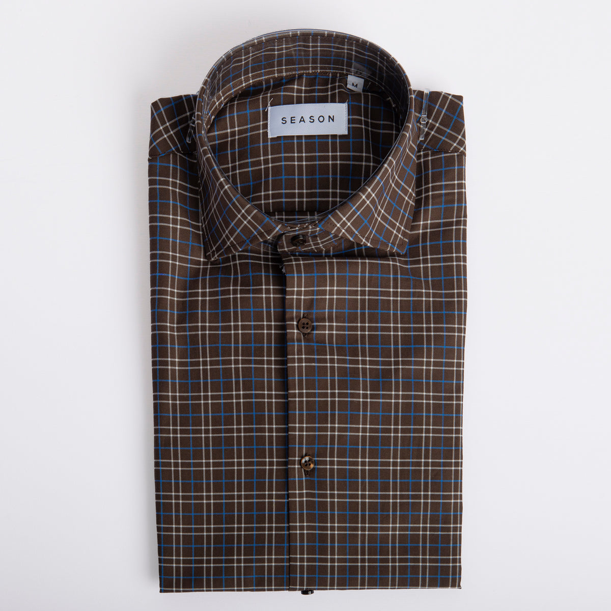 Camicia Como in Cotone Twill Marrone
