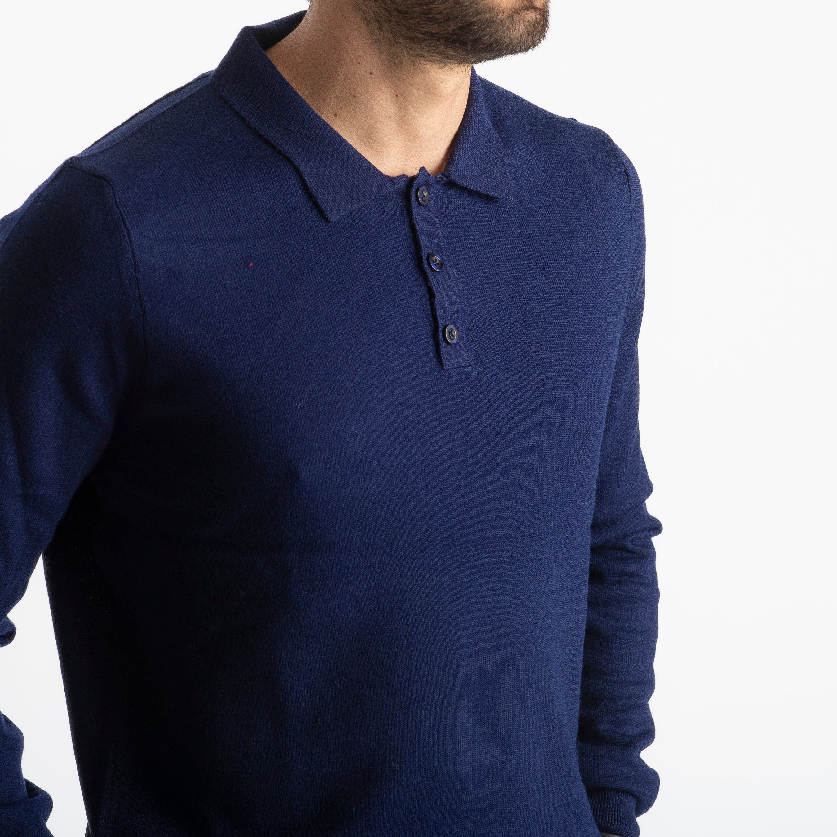 Polo Lana Merinos Blu