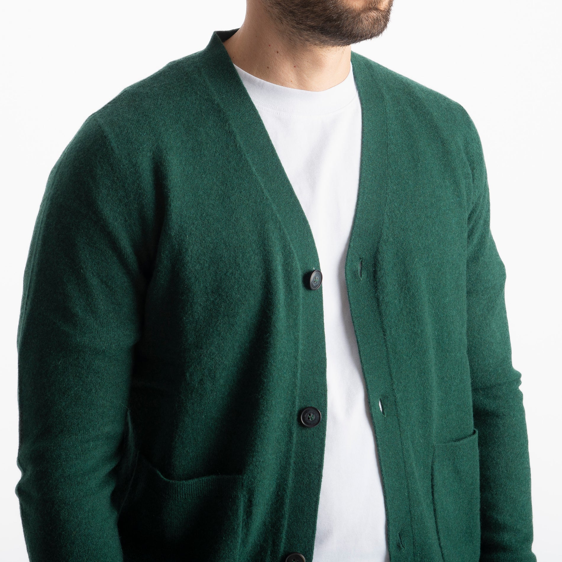 Cardigan In Cashmere CA33 Verde