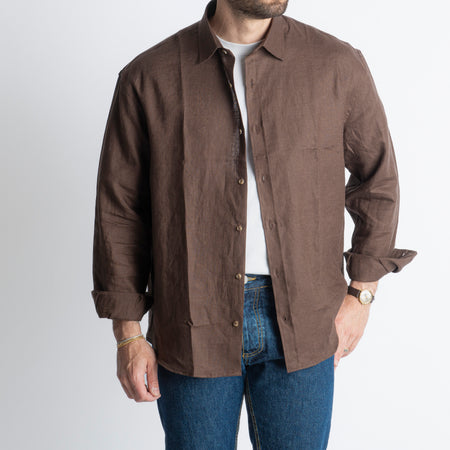 Camicia 100% Lino Irlandese Over Moro