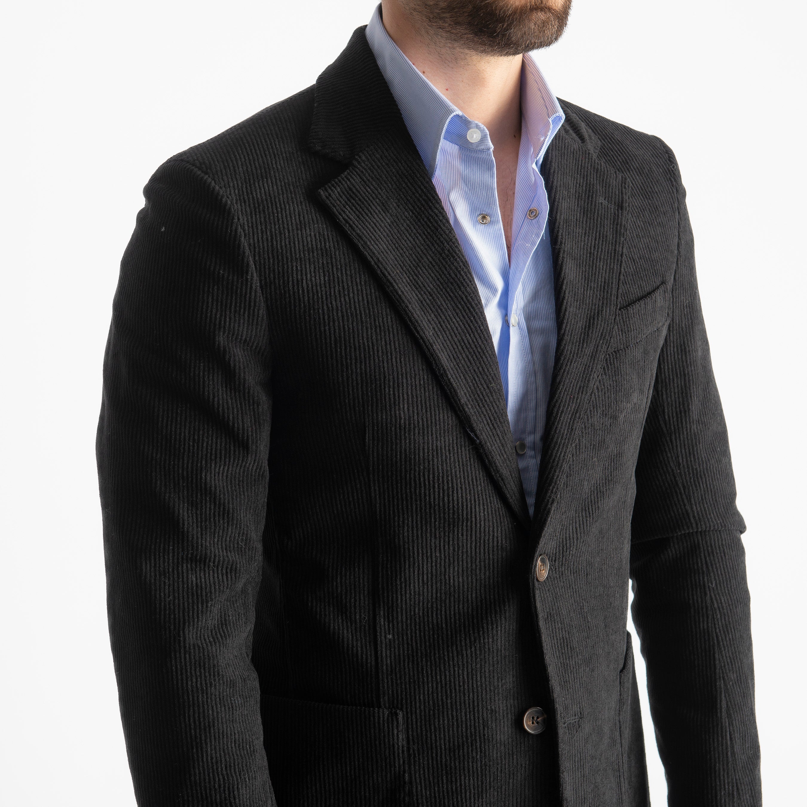 Giacca Monopetto in Velluto Nera