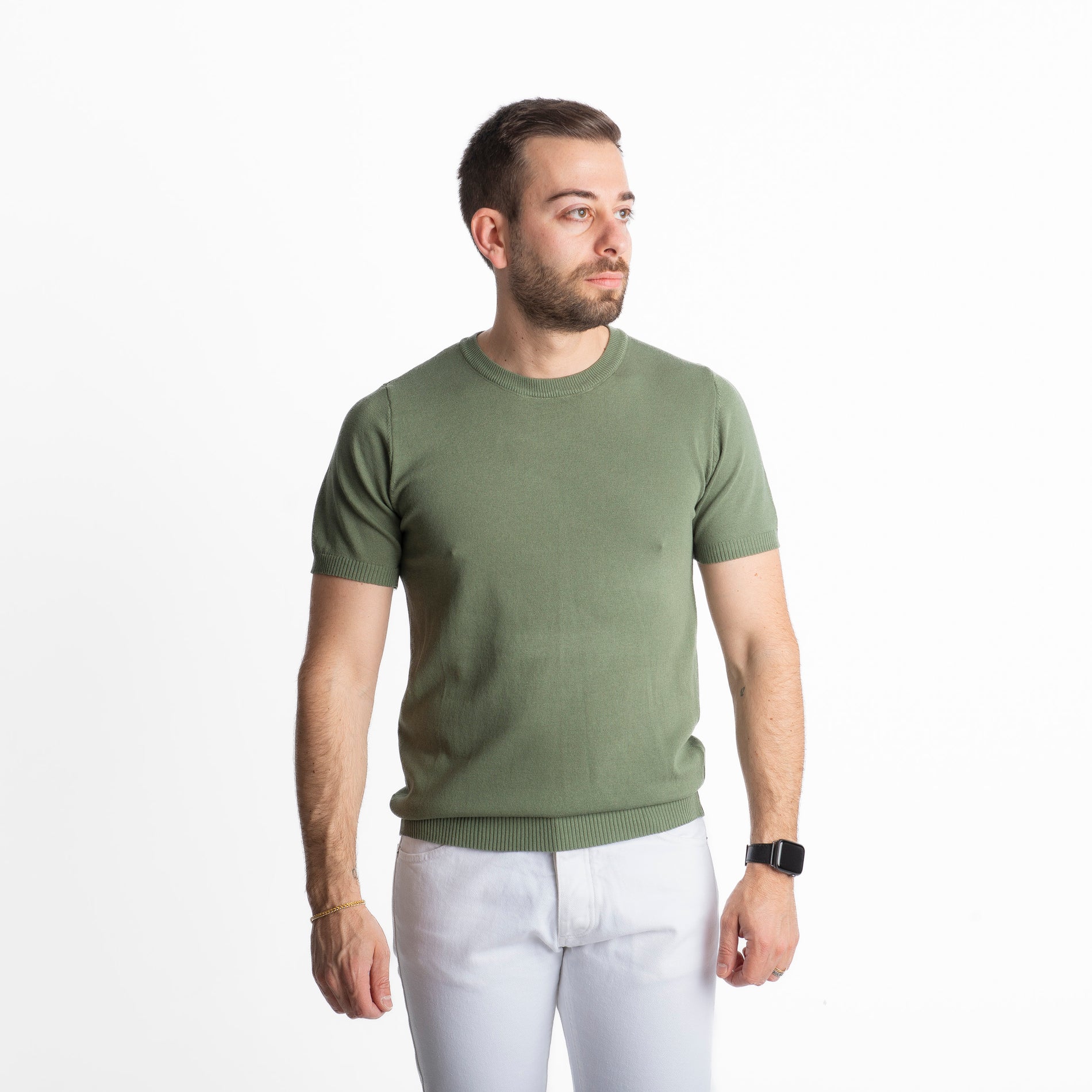 T-shirt in Maglia Verde