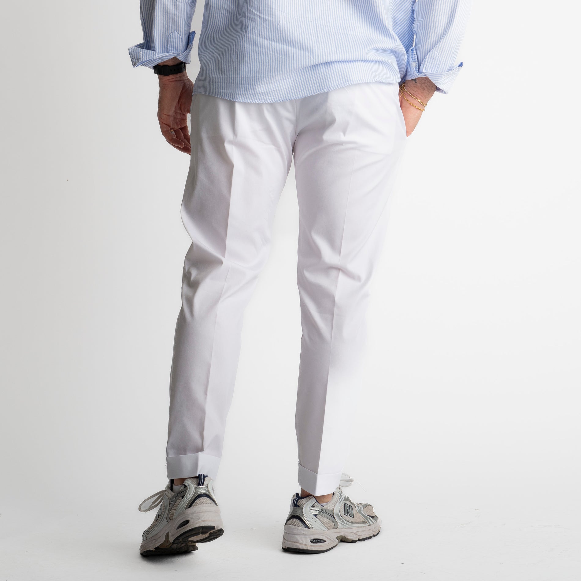 Pantalone Ischia Tessuto no Stiro Bianco