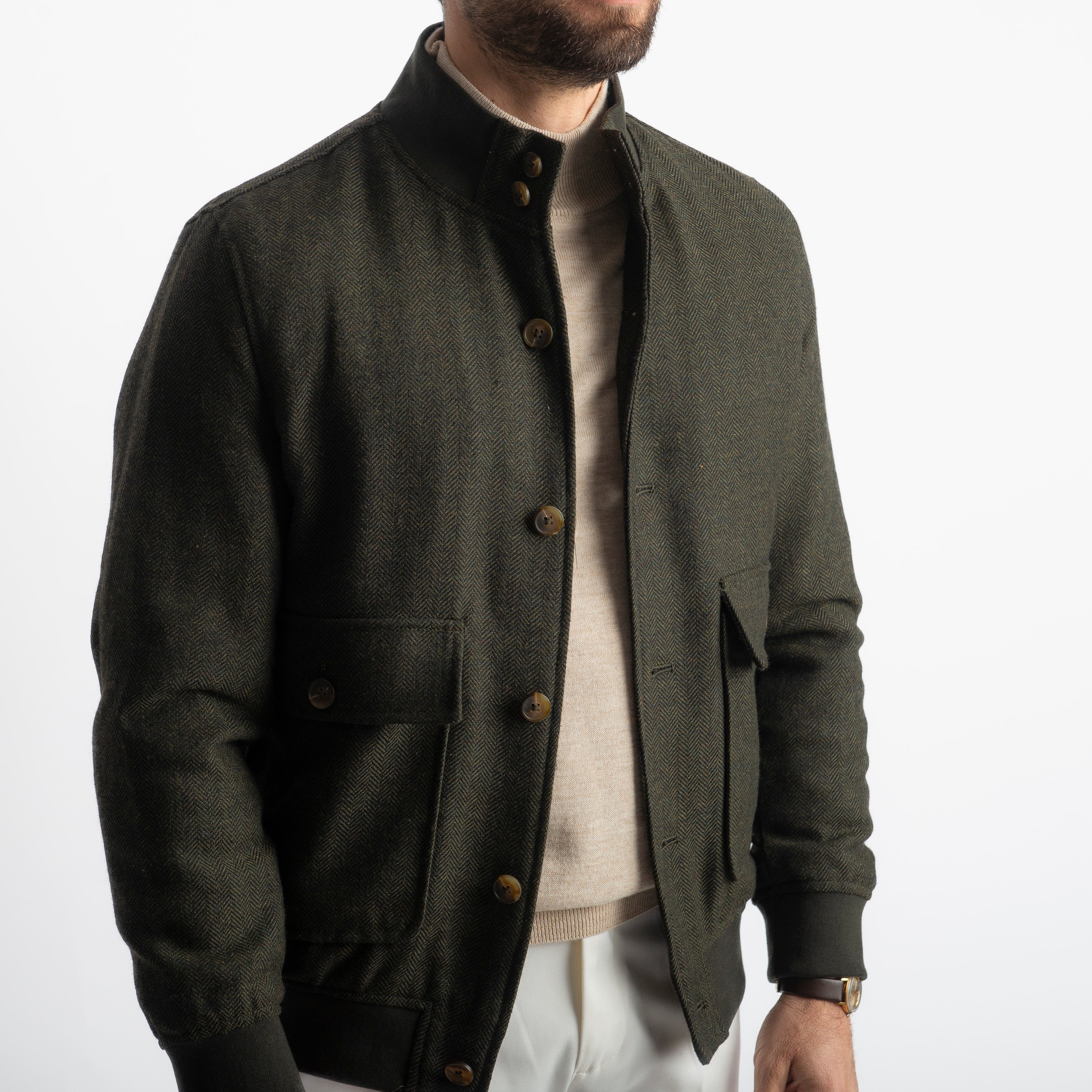 Giubbotto Polo Spigato Verde