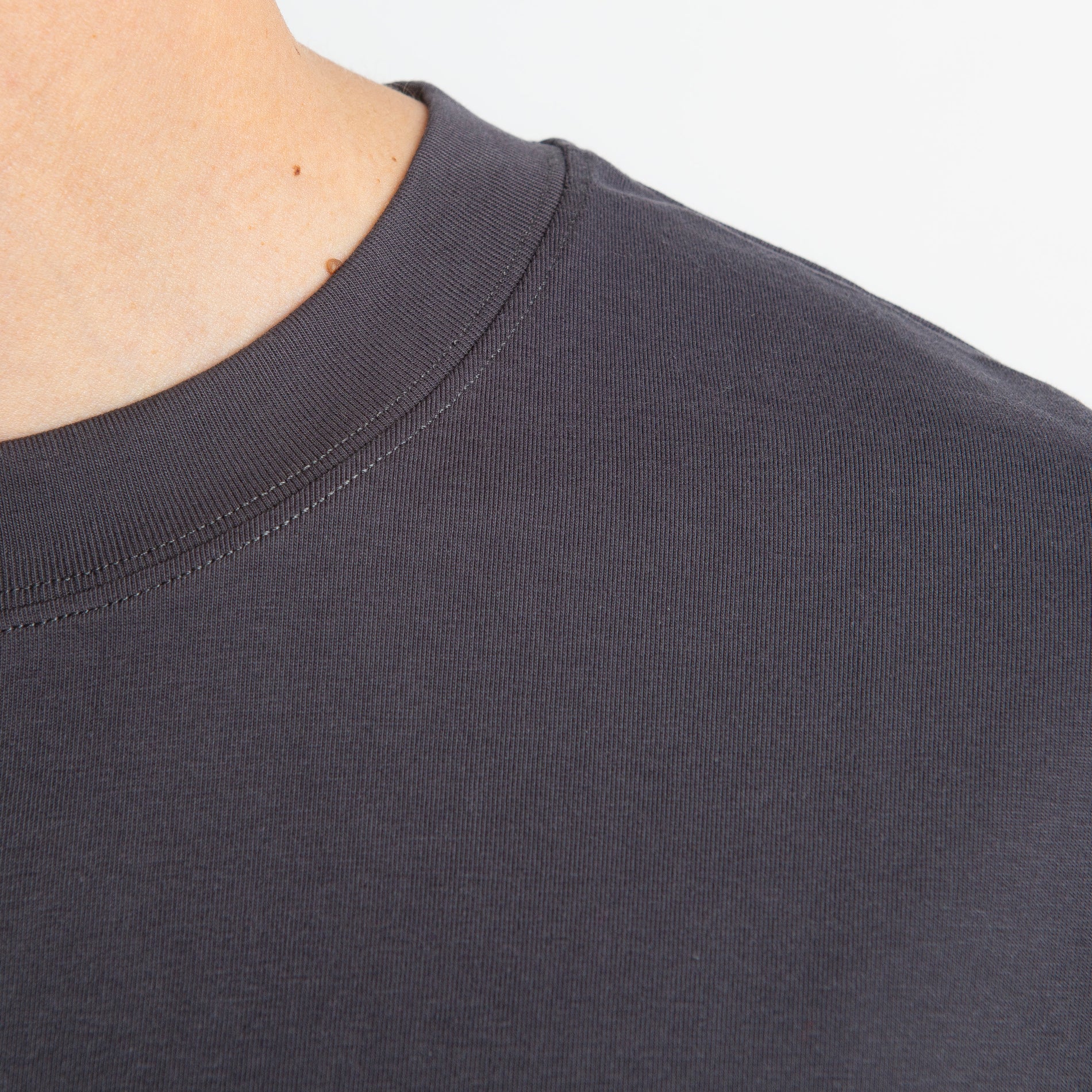 T-shirt Regular in Cotone Grigio Scuro