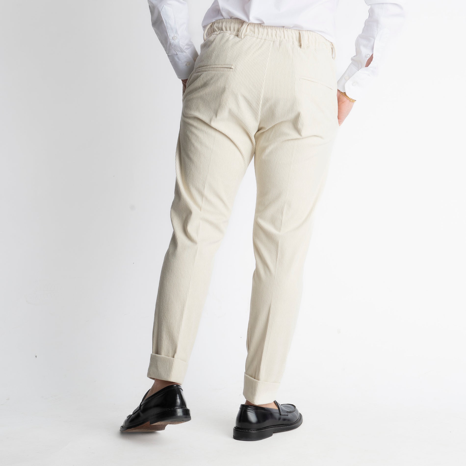 Pantalone Ischia Velluto a Coste Panna