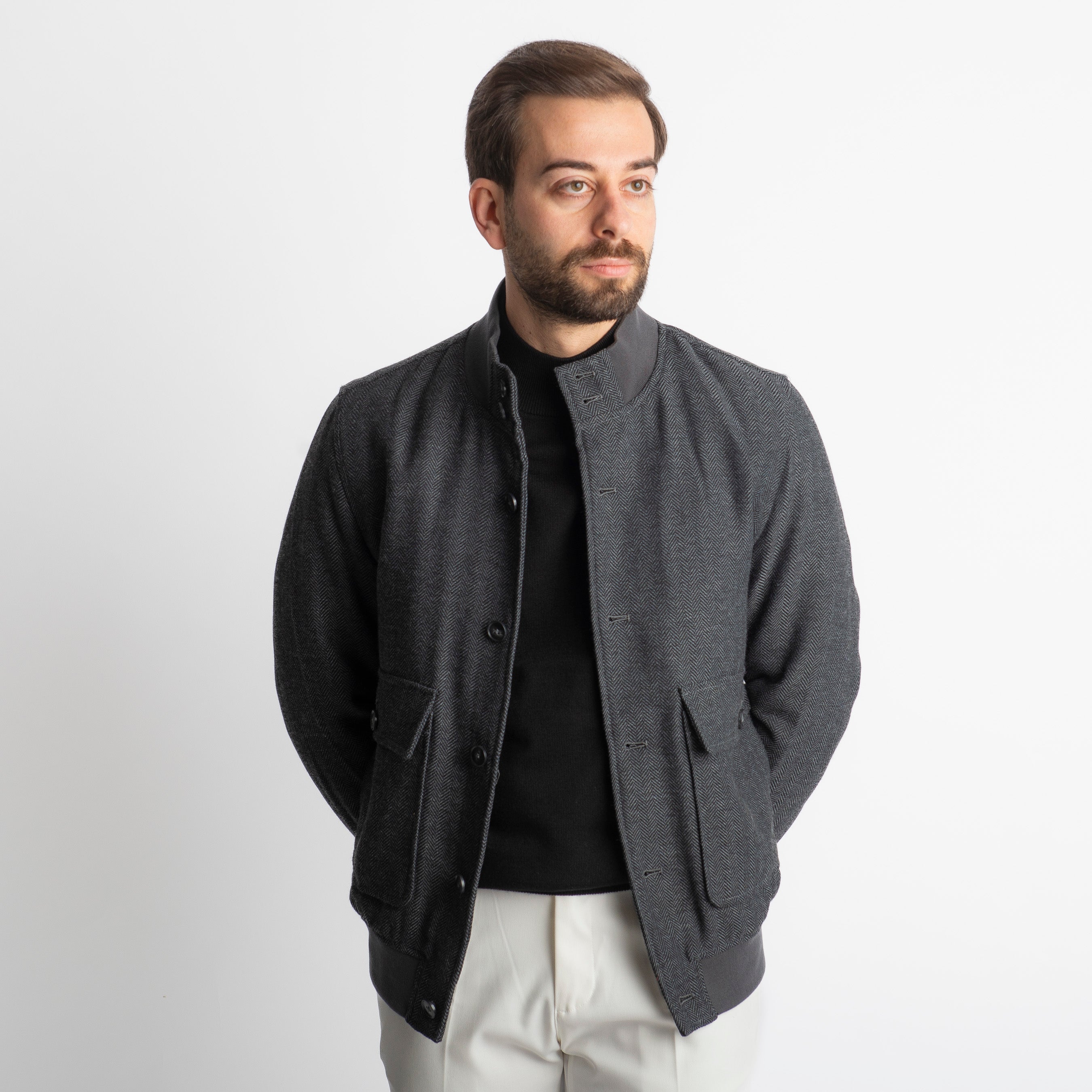 Giubbotto Polo Spigato Grigio