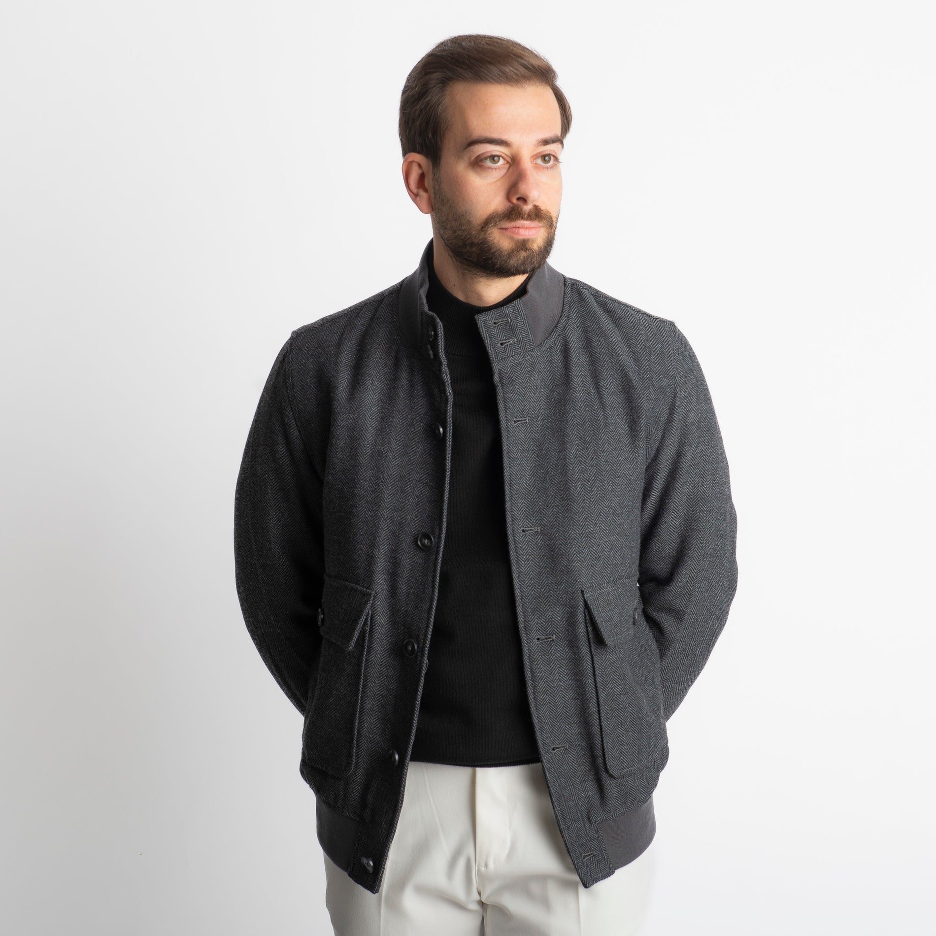 Giubbotto Polo Spigato Grigio