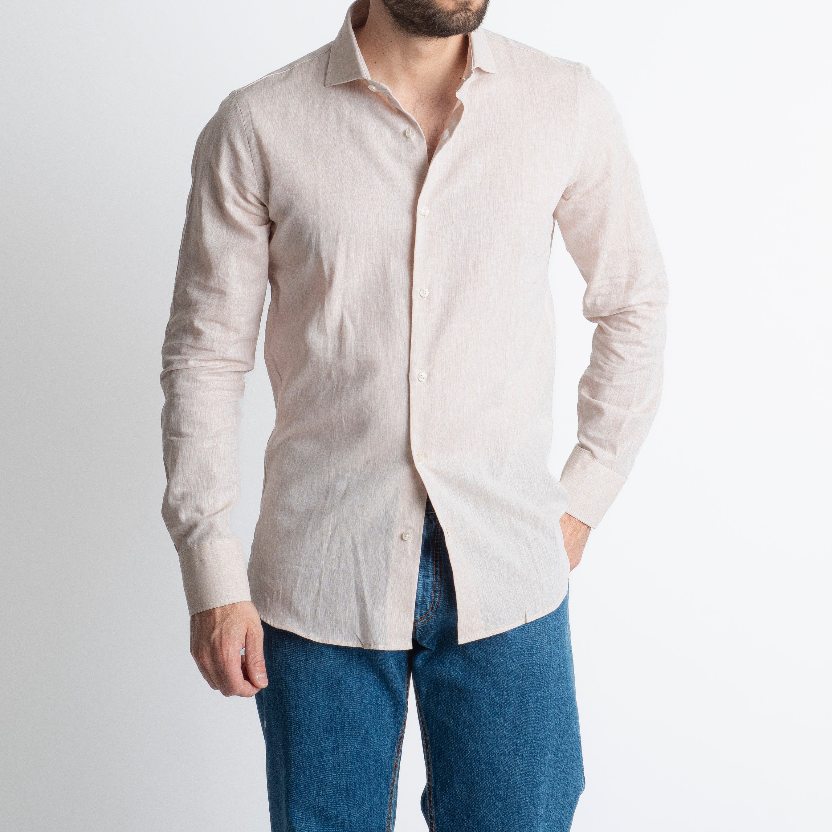 Camicia in Lino Beige