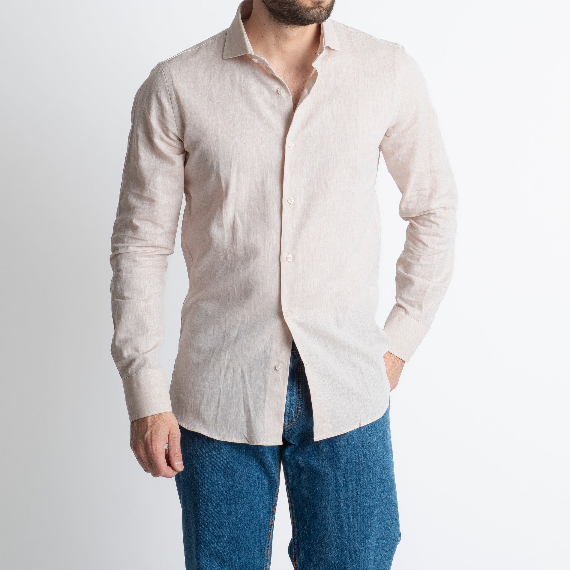 Camicia in Lino Beige