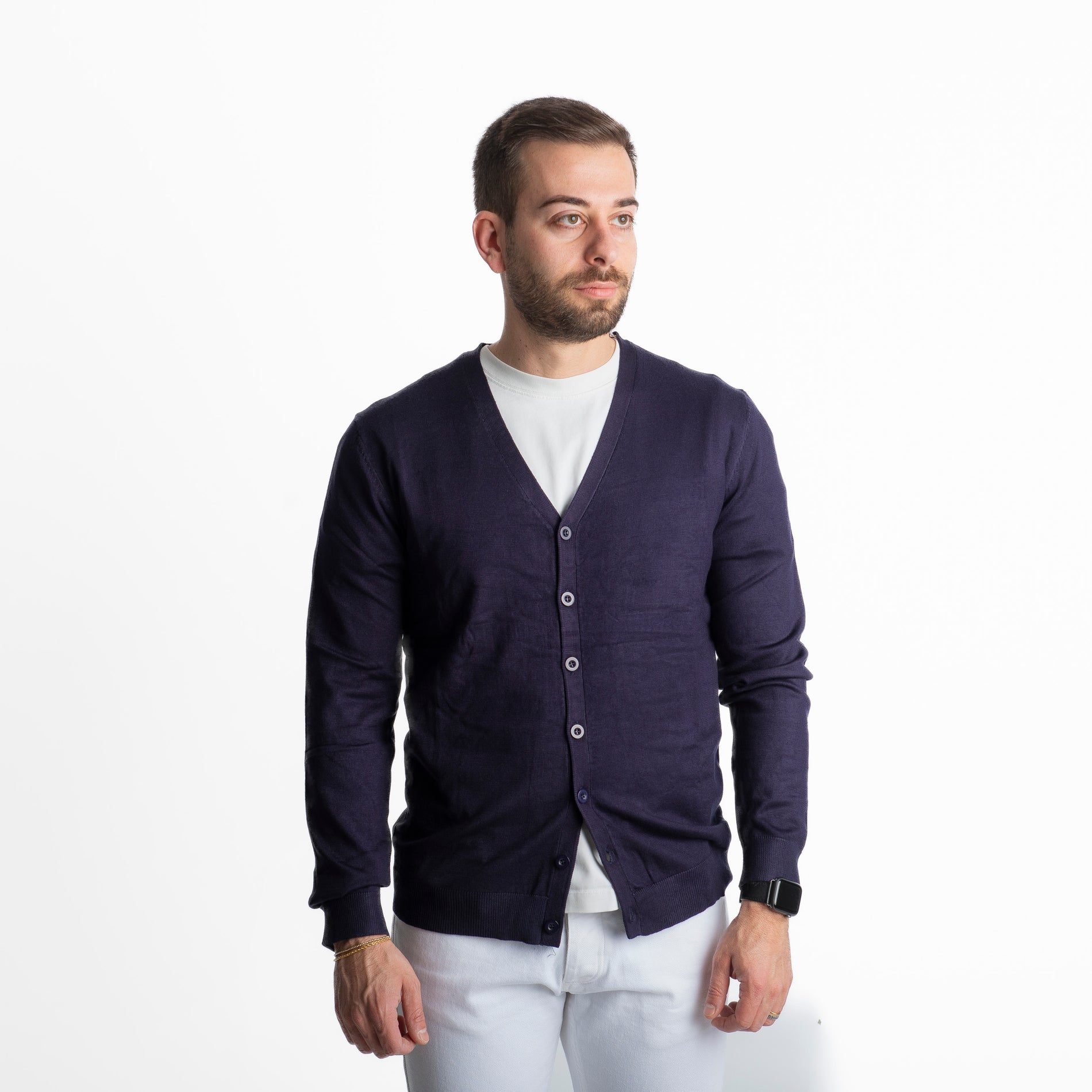 Cardigan Bottoni 01 Blu