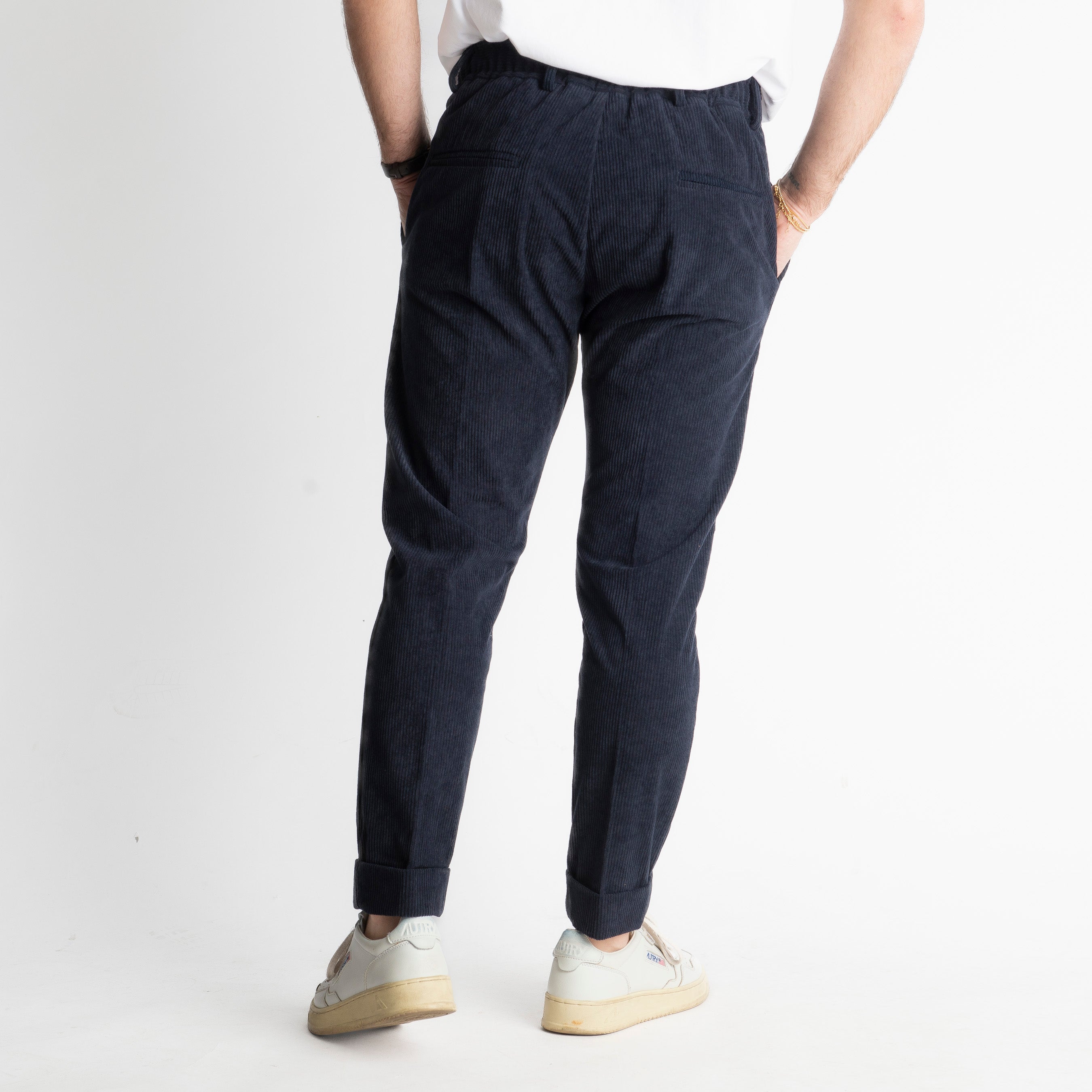 Pantalone Ischia Velluto a Coste Blu