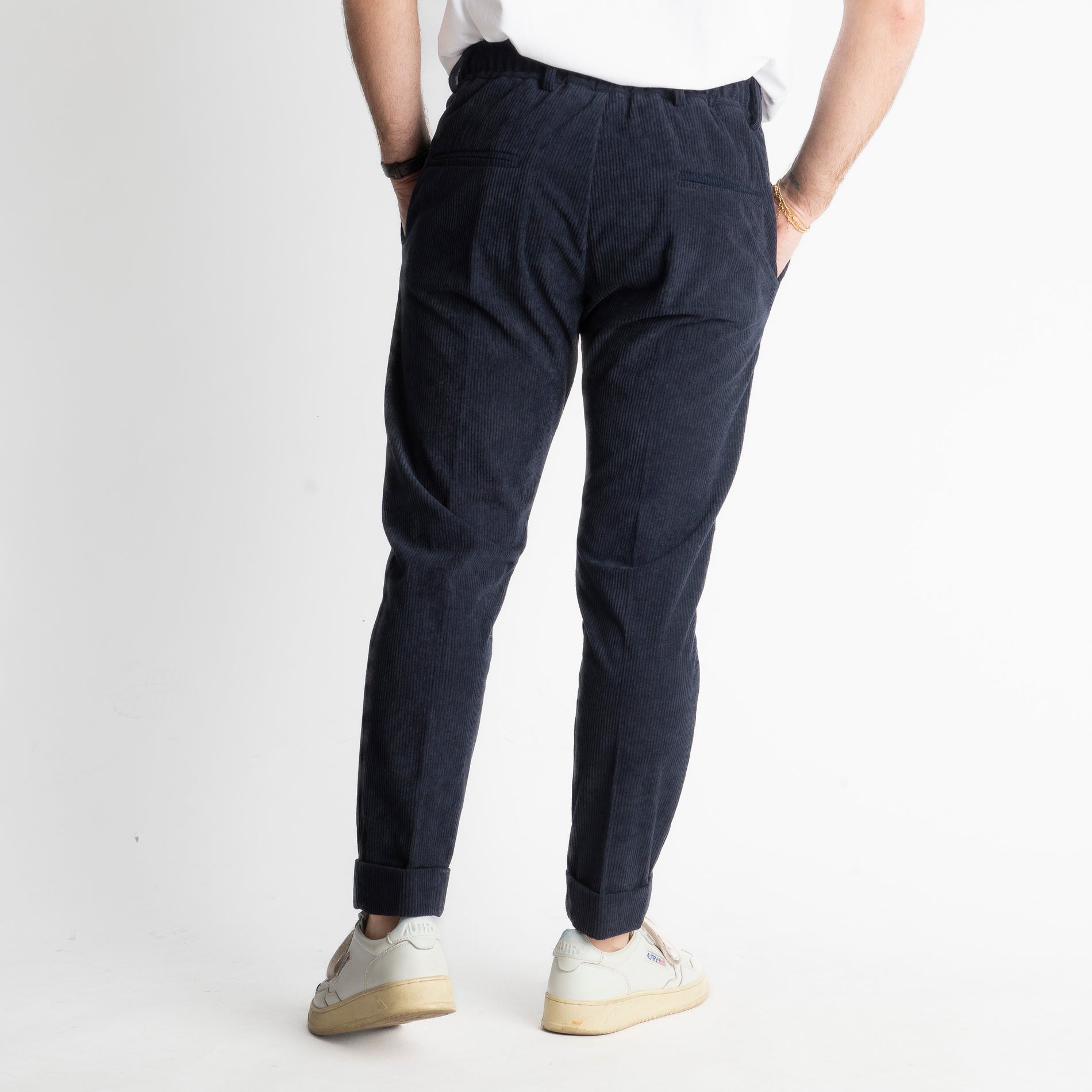 Pantalone Ischia Velluto a Coste Blu