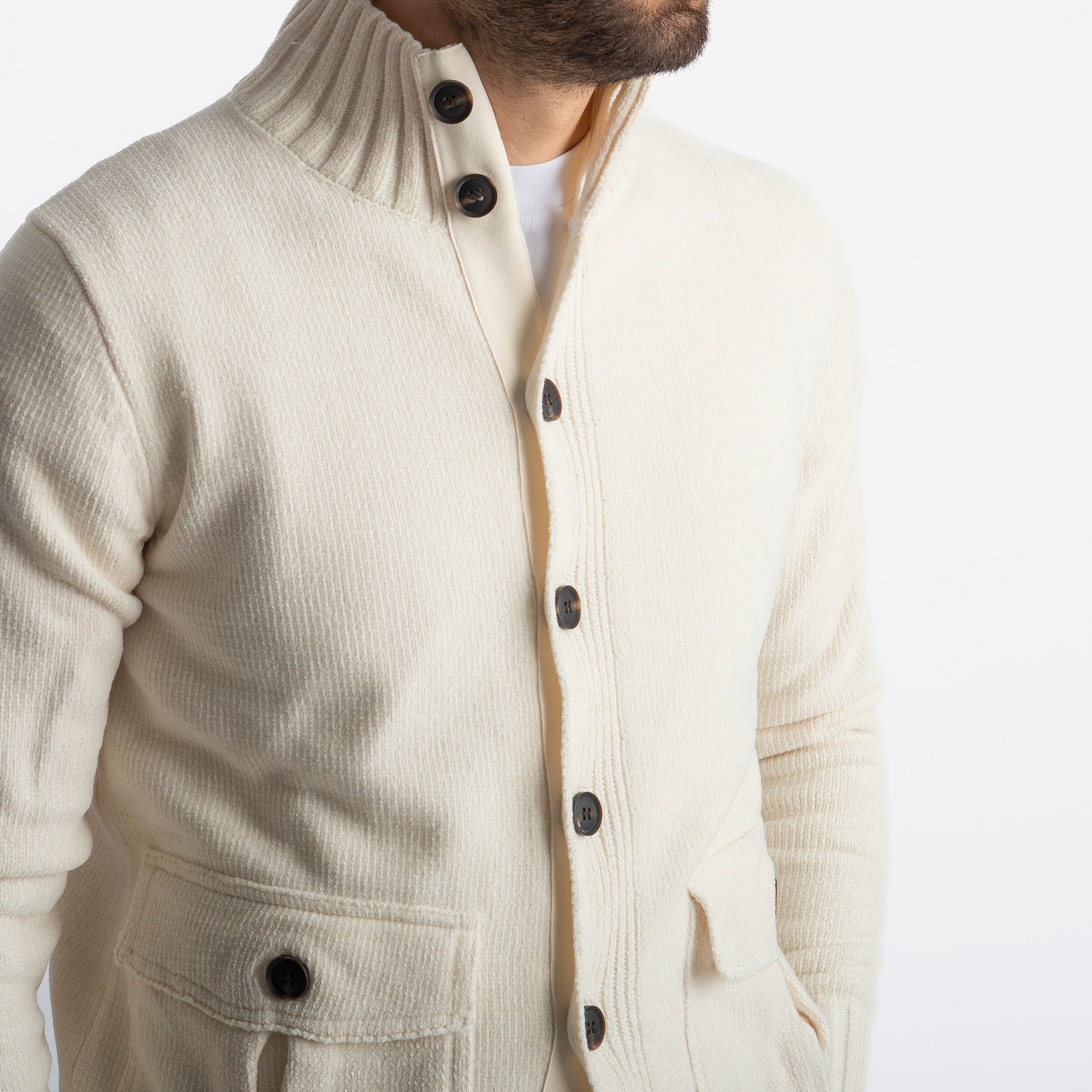 Maglione Saint Moritz In Ciniglia Panna