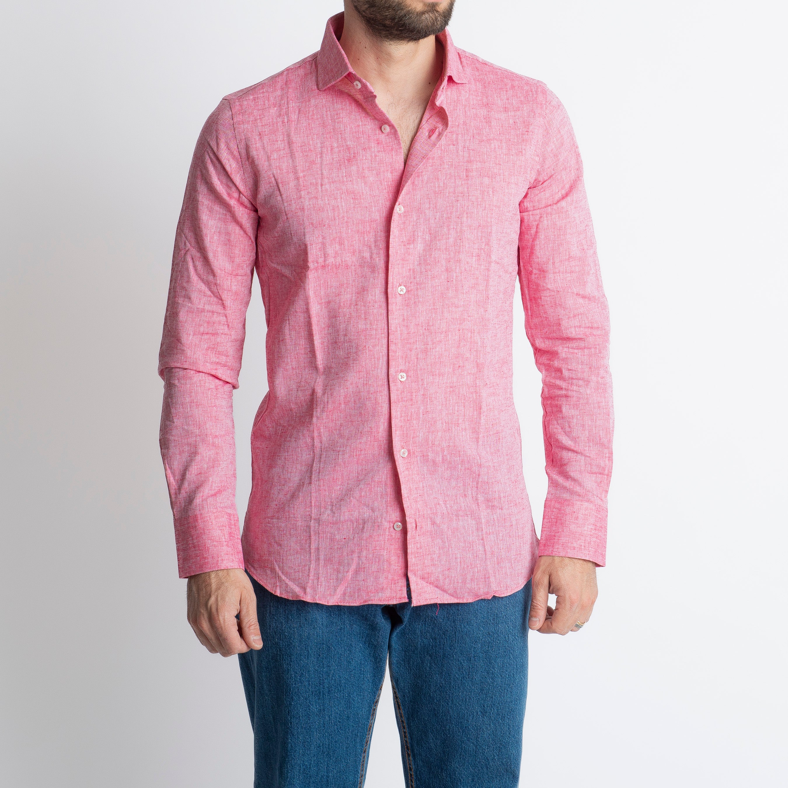 Camicia in Lino Fucsia