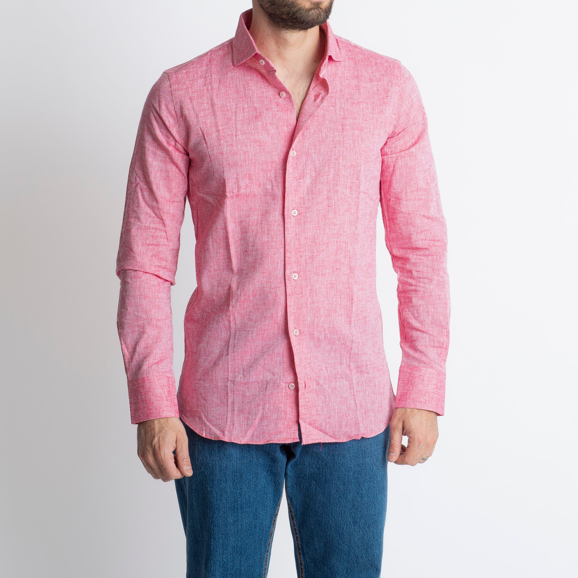 Camicia in Lino Fucsia