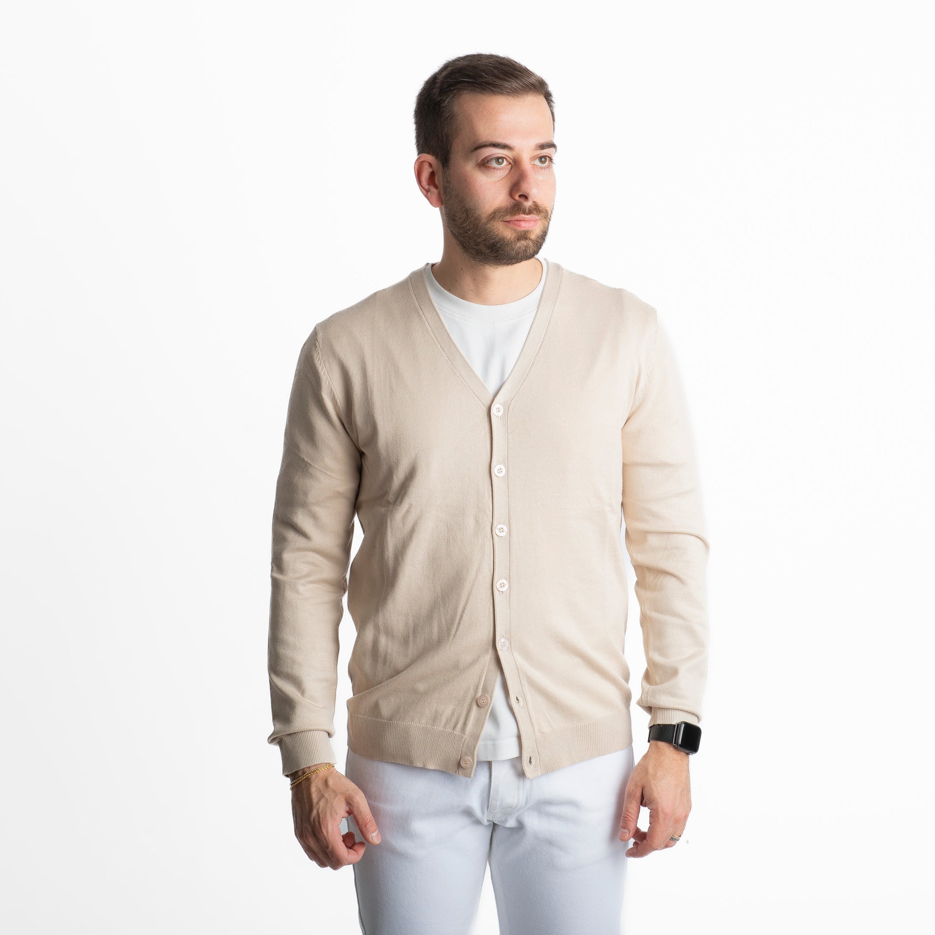 Cardigan Bottoni 01 Beige