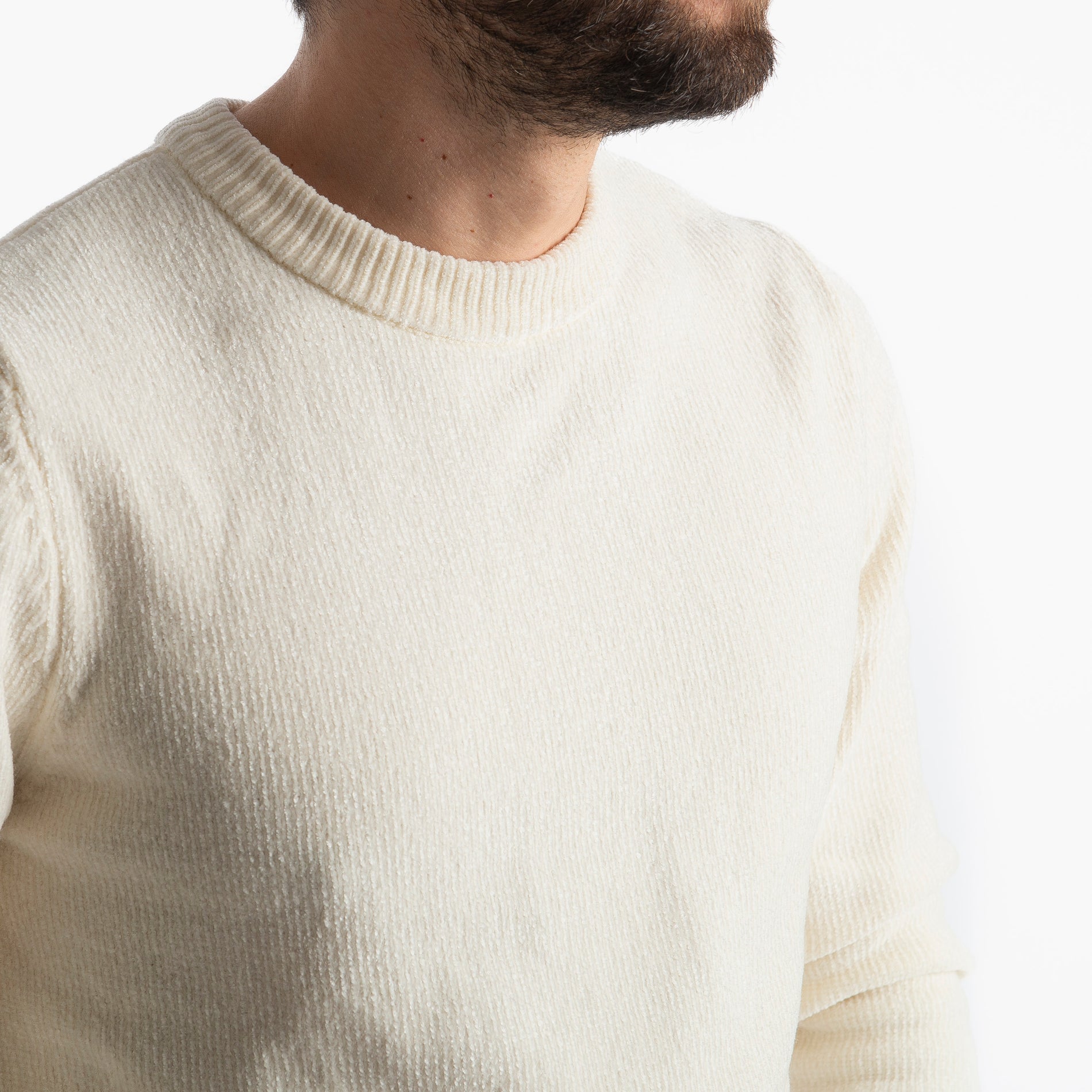 Maglione in Ciniglia 21027 Bianco