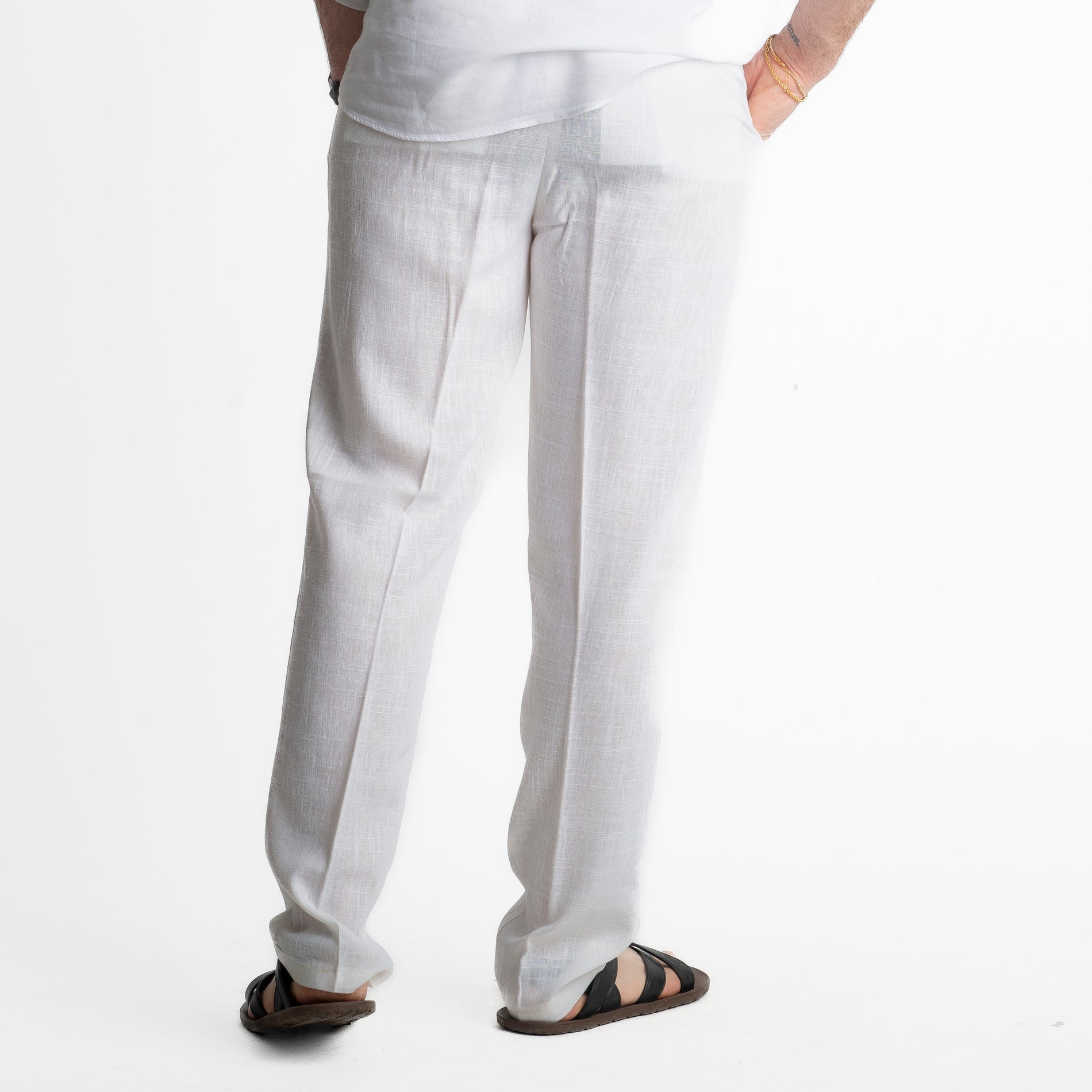 Pantalone in Lino Officine Borboniche Bianco