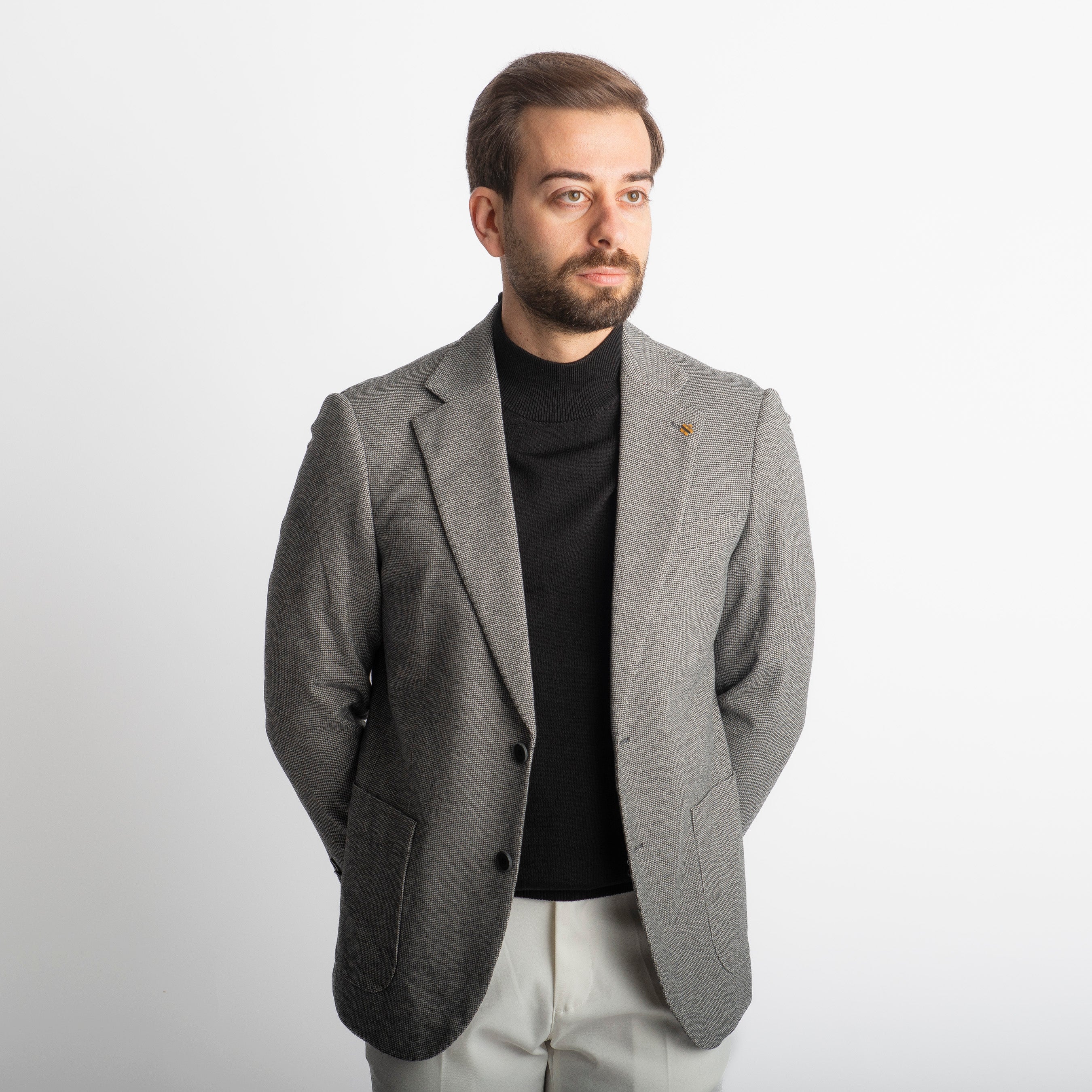 Giacca Monopetto Pied Poule Nero