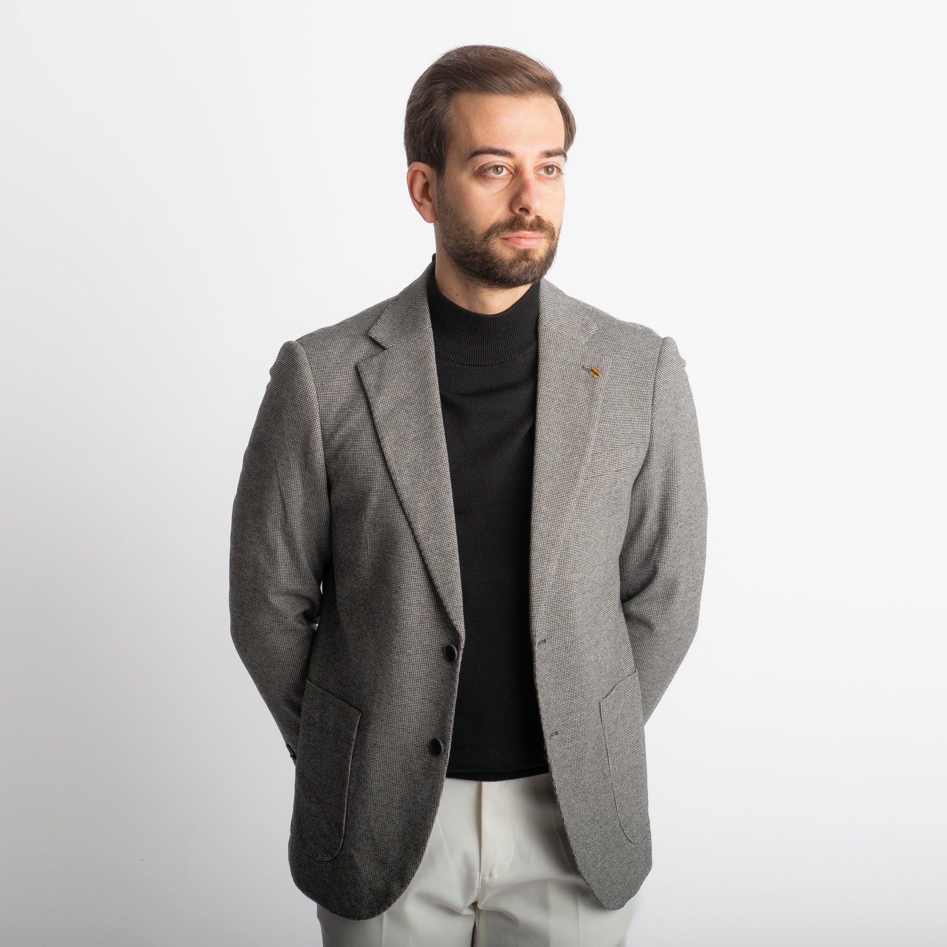 Giacca Monopetto Pied Poule Nero