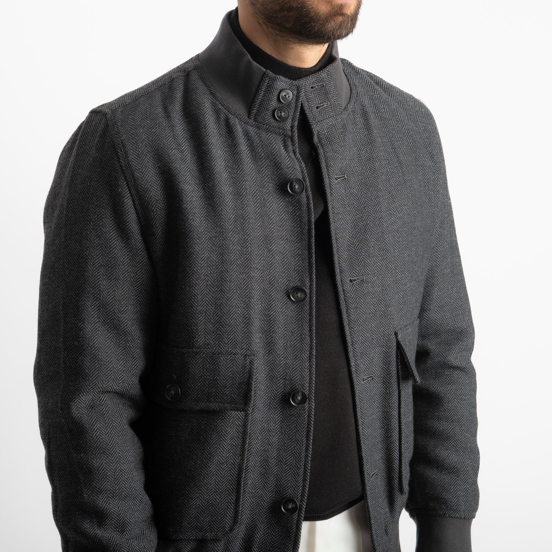 Giubbotto Polo Spigato Grigio