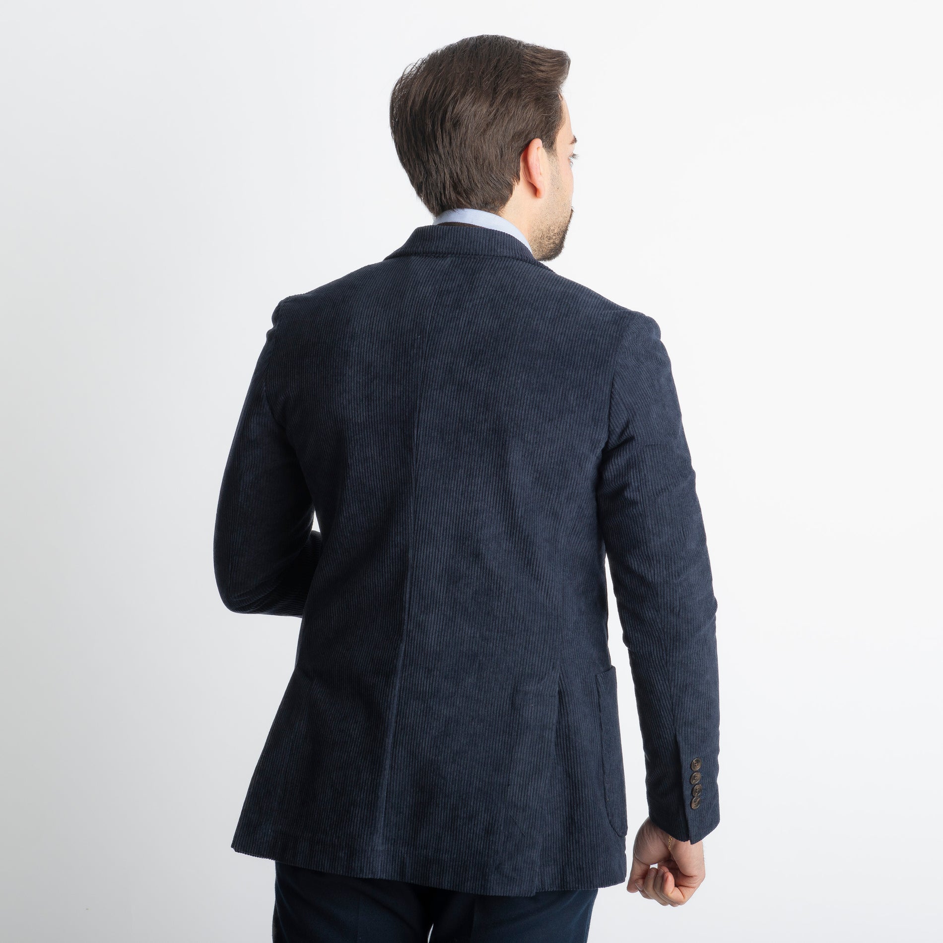 Giacca Monopetto in Velluto Blu