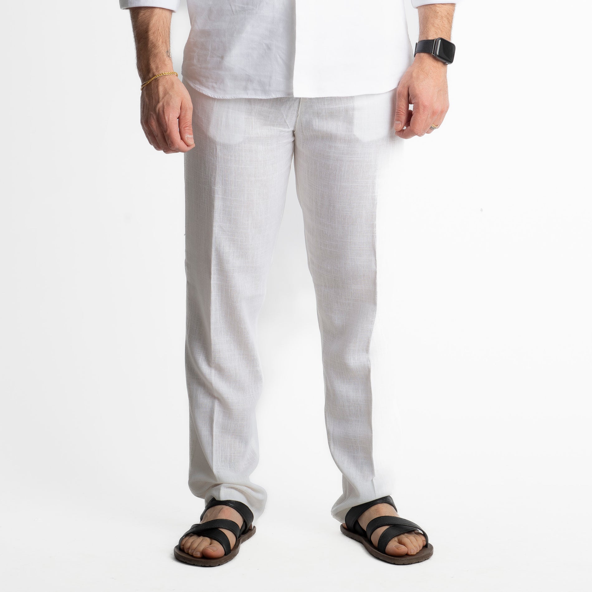 Pantalone in Lino Officine Borboniche Bianco