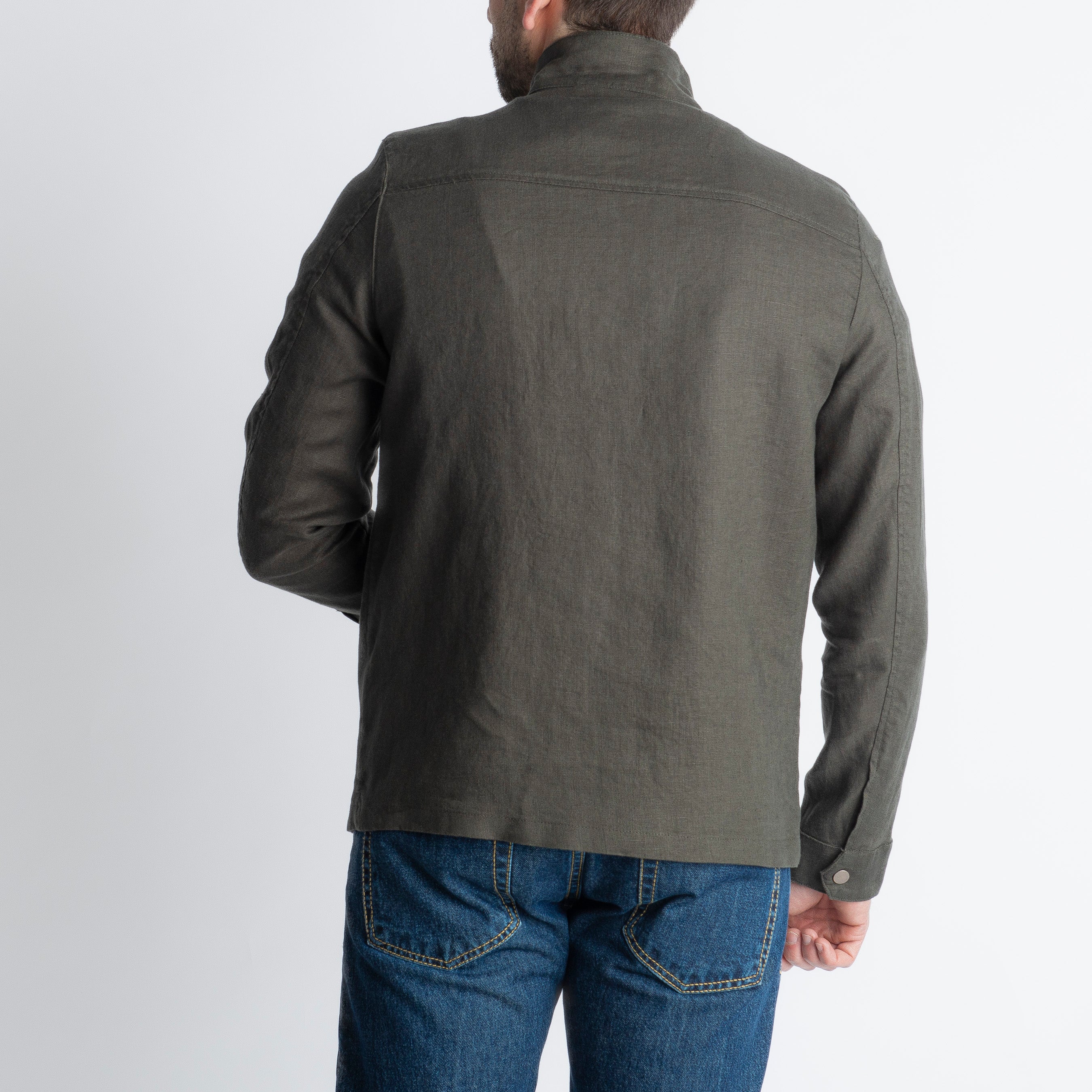 Field Jacket 100% Lino Verde