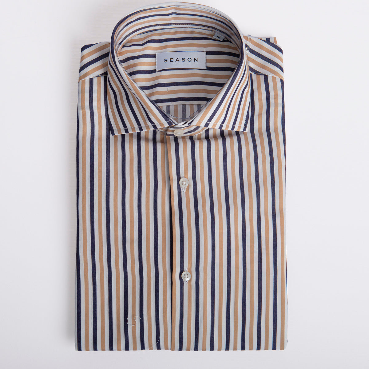 Camicia Twill Rigata Blu/Beige 295