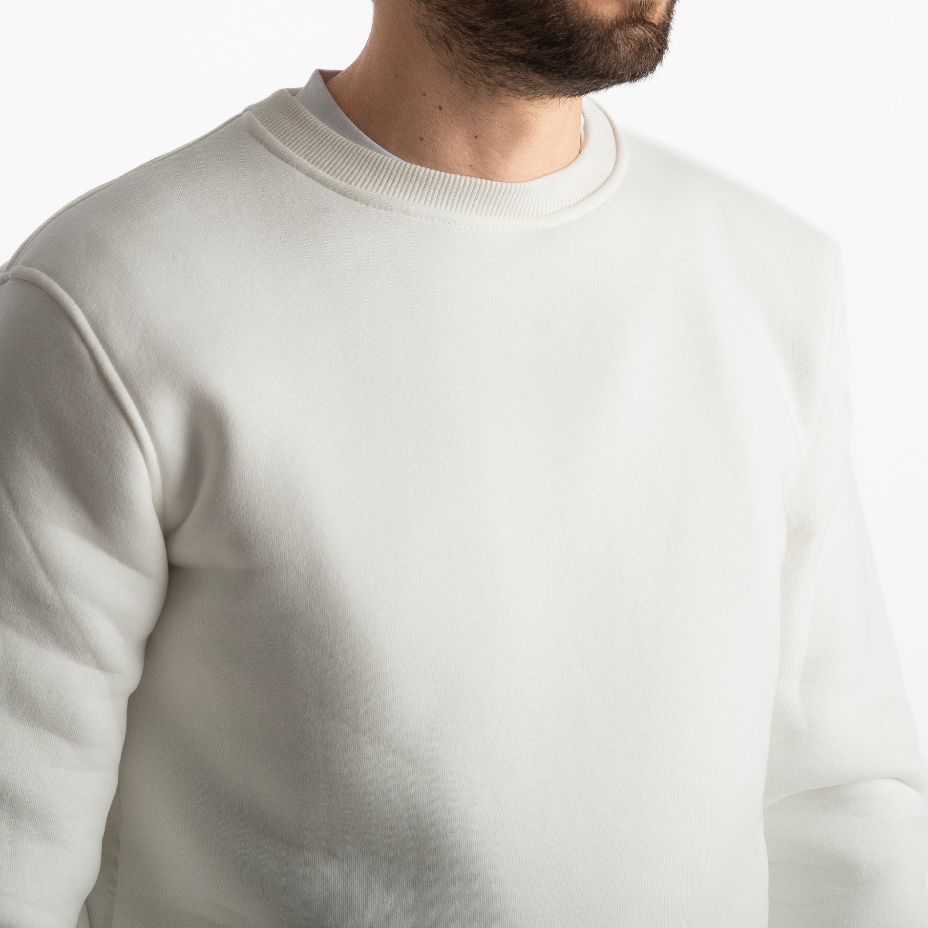 Felpa Uomo Girocollo 0310 Bianca